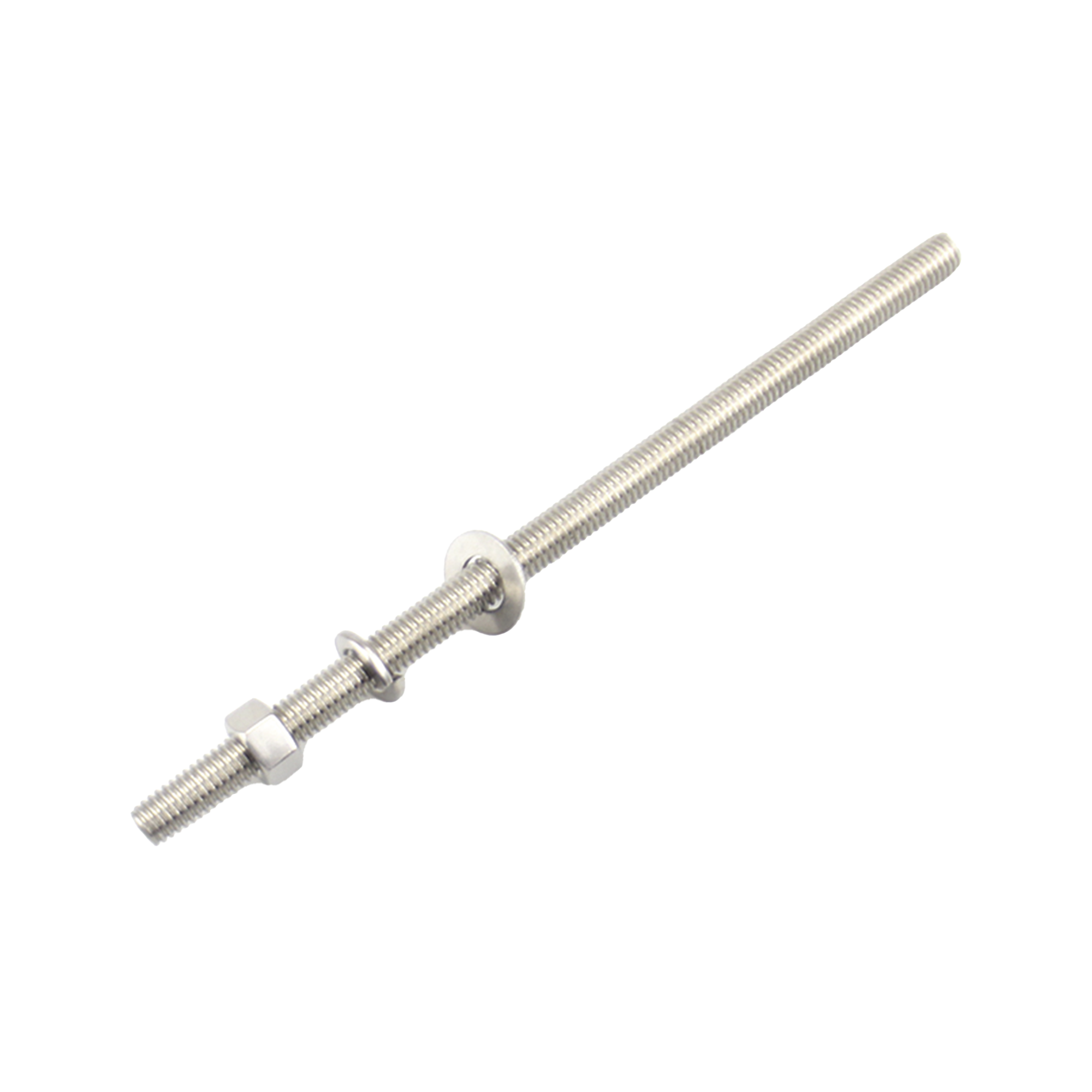 Kit de 10 Varillas Roscadas de 3/8 x 3.5 in, con Arandelas Planas, Arandelas de Seguridad y Tuercas.