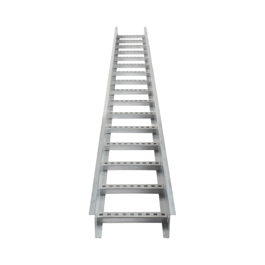 Escalera de Aluminio Portacables / Perfil Z / Peralte 3 1/4" /Paso 9" / Ancho 9" / 3.66 metros / Capacidad MÃ¡x. 205 Cables / Incluye Cople Union y TornillerÃ­a