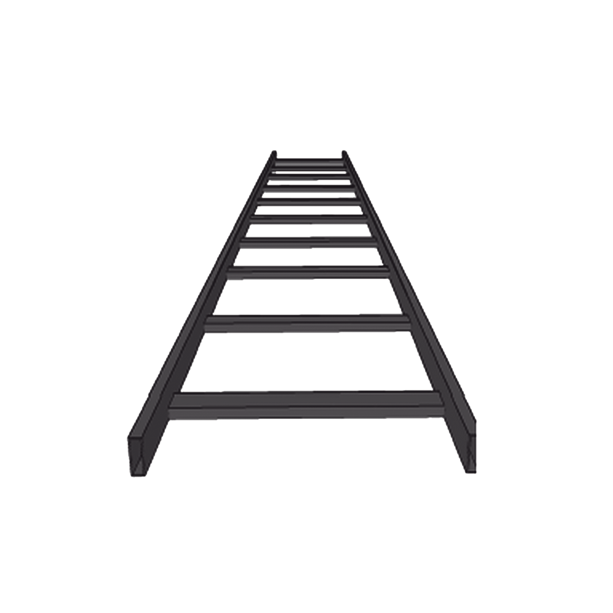 (CHET1X12EPK) ESCALERA TUBULAR 1.5 DE PERALTE X 12 ANCHO X 3m LARGO PINT EPOX COLOR NEGRO, INCLUYE COPLE y TORNILLERIa