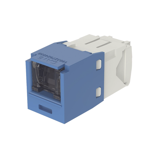 Conector Jack RJ45 Estilo TG con Ventana, Mini-Com, CategorÃ­a 6, de 8 posiciones y 8 cables, Color Azul