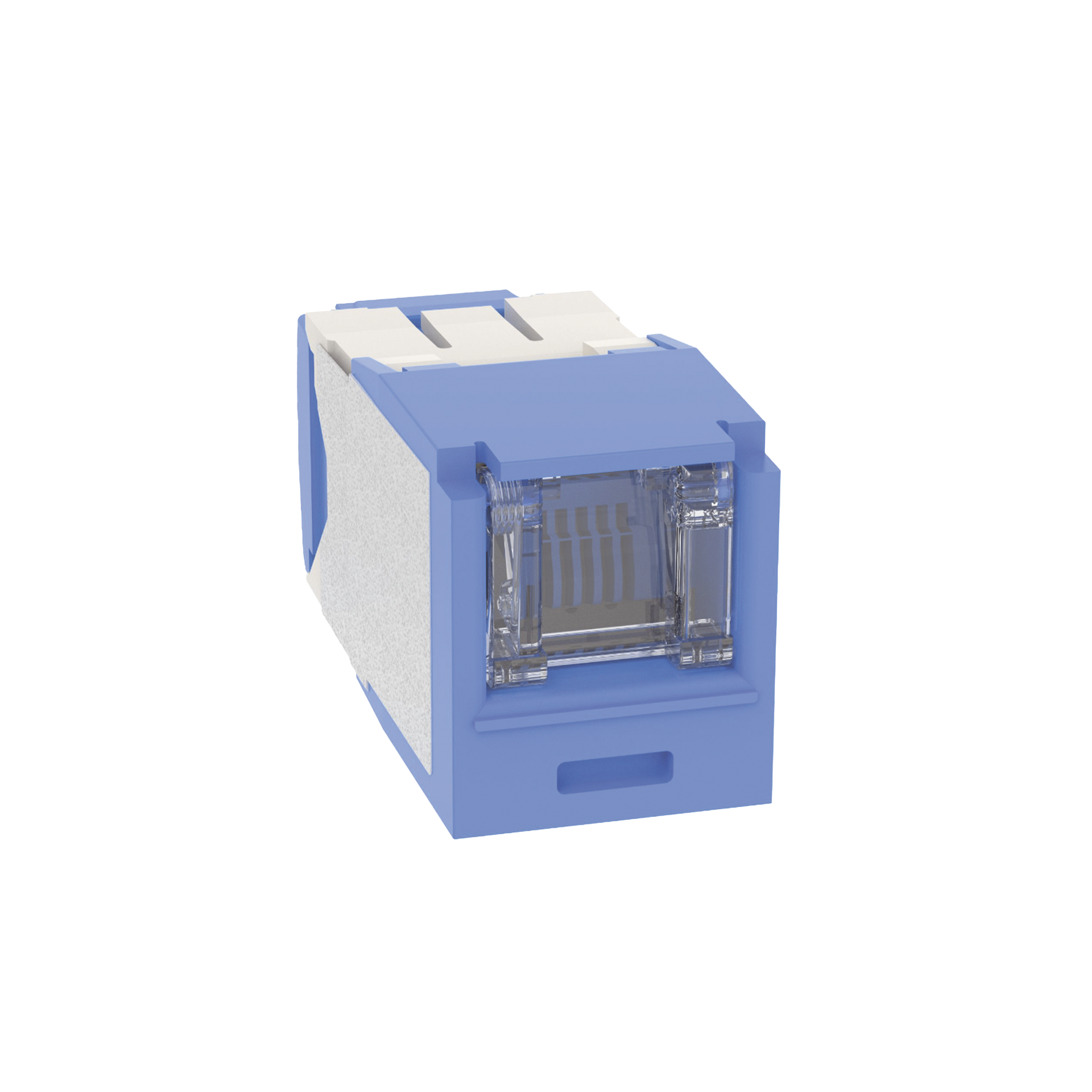 Conector Jack RJ45 Estilo TG con Ventana, Mini-Com, CategorÃ­a 6A, de 8 posiciones y 8 cables, Color Azul