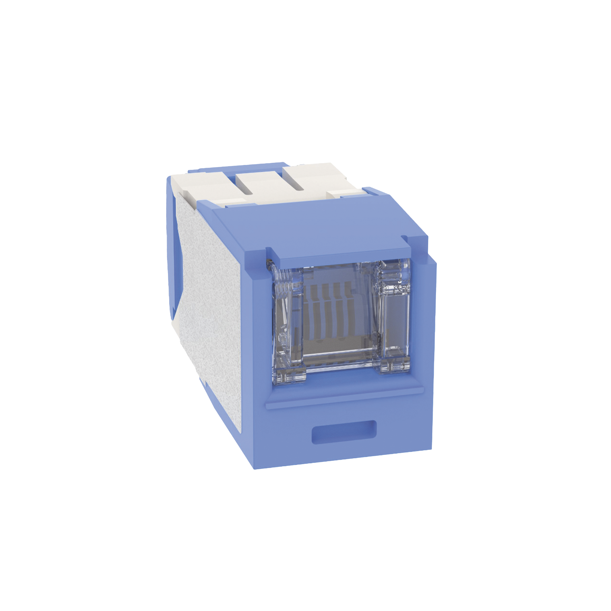 Conector Jack RJ45 Estilo TG con Ventana, Mini-Com, CategorÃ­a 6A, de 8 posiciones y 8 cables, Color Azul