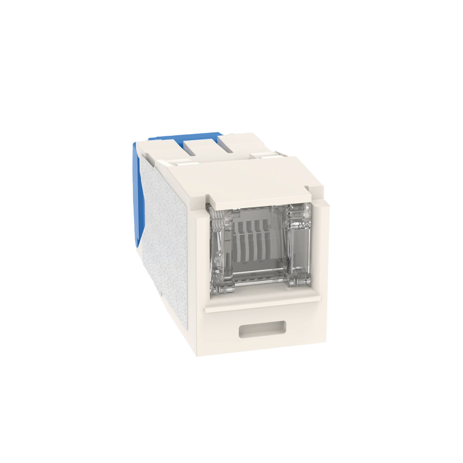 Conector Jack RJ45 Estilo TG con Ventana, Mini-Com, CategorÃ­a 6A, de 8 posiciones y 8 cables, Color Blanco