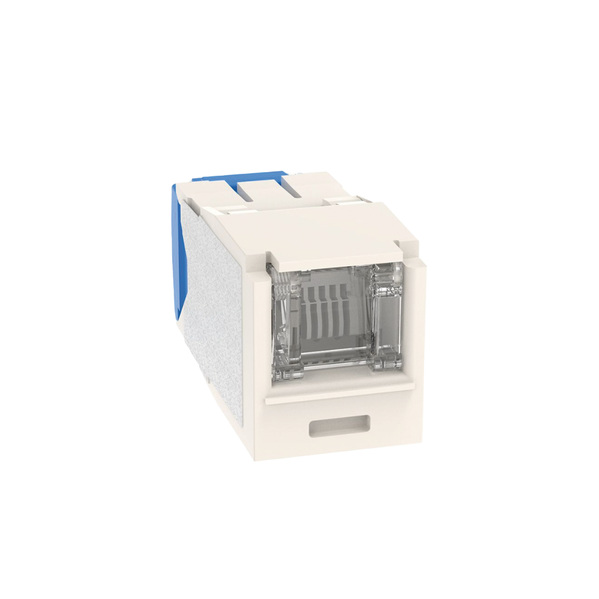 Conector Jack RJ45 Estilo TG con Ventana, Mini-Com, CategorÃ­a 6A, de 8 posiciones y 8 cables, Color Blanco