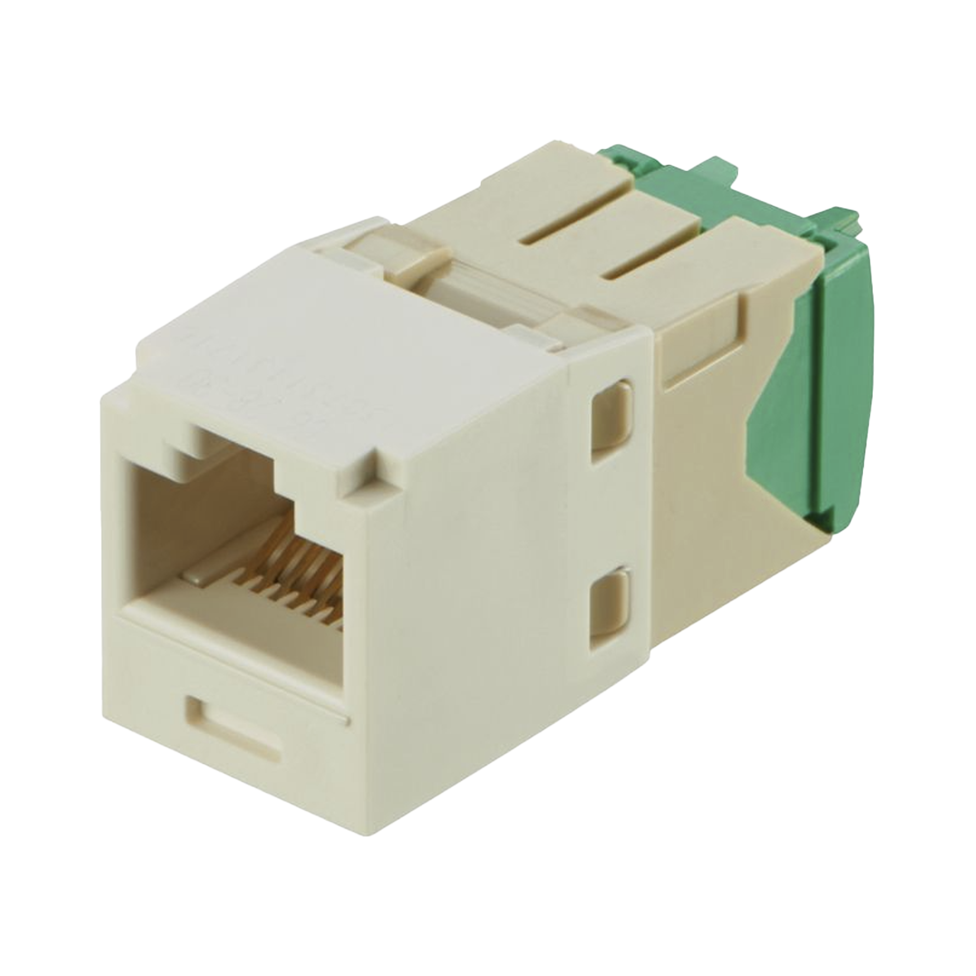 Conector Jack RJ45 Estilo TG, Mini-Com, CategorÃ­a 6, de 8 posiciones y 8 cables de Calibre 28/30 AWG, Color Blanco