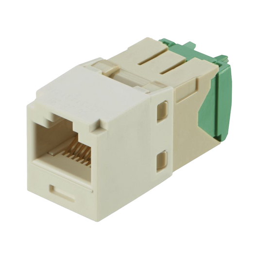 Conector Jack RJ45 Estilo TG, Mini-Com, CategorÃ­a 6, de 8 posiciones y 8 cables de Calibre 28/30 AWG, Color Blanco