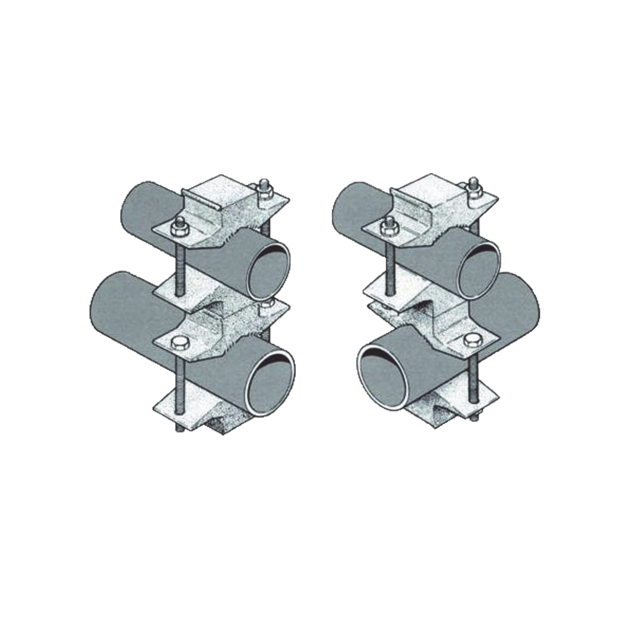 Juego Sencillo en Aluminio de Abrazadera Dual para MÃ¡stiles de 3.81 a 7.31 cm. de DiÃ¡metro (REQ. 2 x Antena).