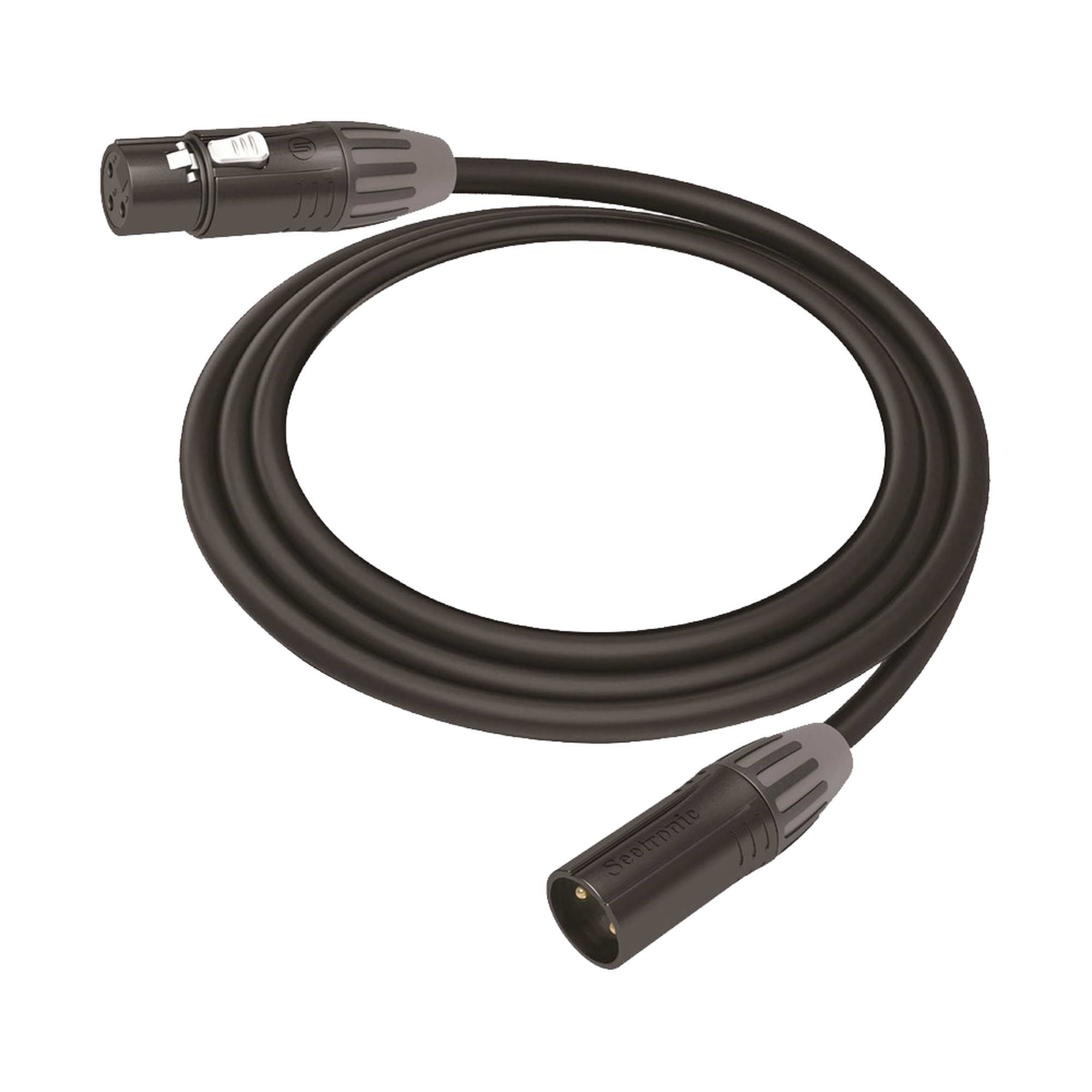 Cable XLR | 3 polos | Conector Hembra-Macho | Serie M | Carcasa Negra | Contactos Dorados | Ideal para Microfonía | Longitud 5m