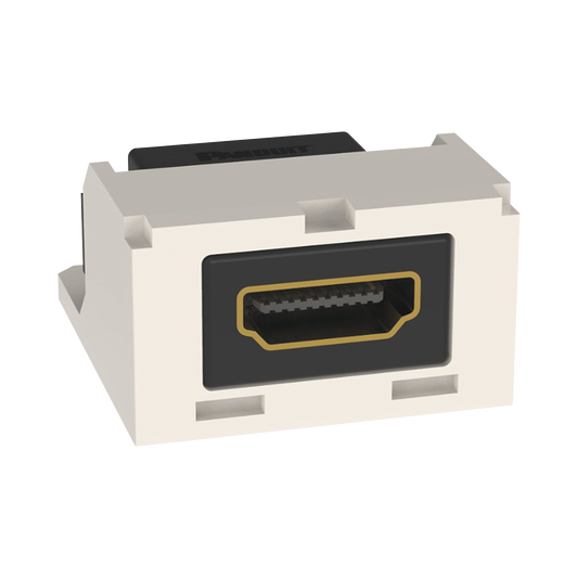 MÃ³dulo Acoplador HDMI 2.0, Hembra a Hembra Tipo-A, CategorÃ­a 2, Uso en 2 Puertos Mini-Com, Color Blanco Mate