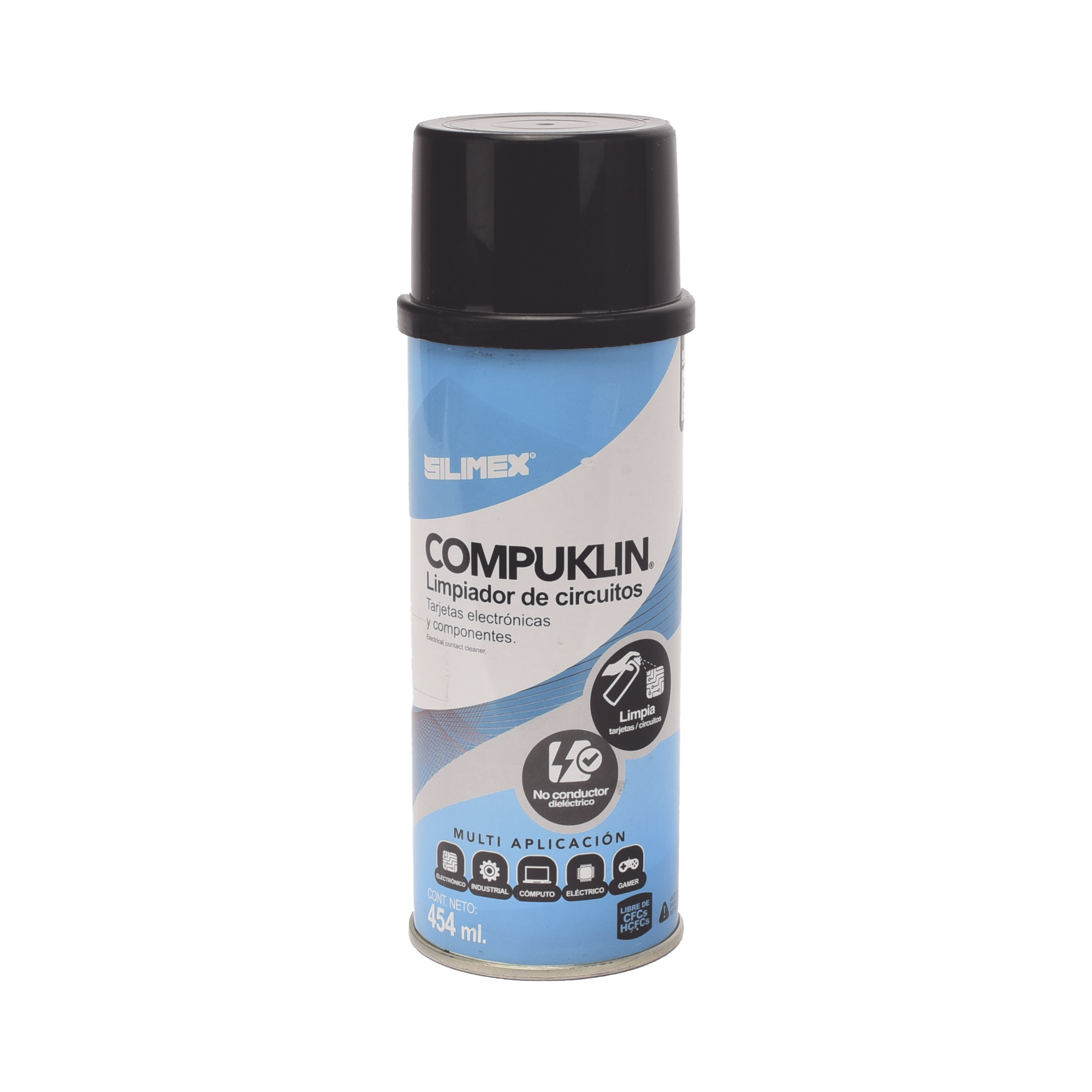 Limpiador desengrasante en aerosol dielectrico, para tarjetas electrÃ³nicas y circuitos, bote 454 ml