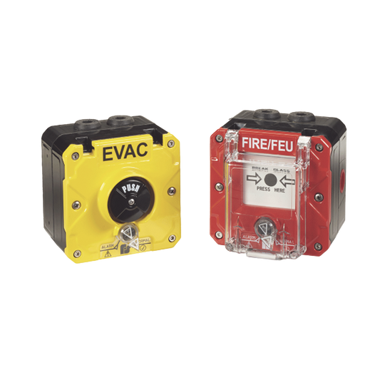 Puntos de llamada antideflagrantes y de alerta para ubicaciones peligrosas y rompen vidrios y botones
