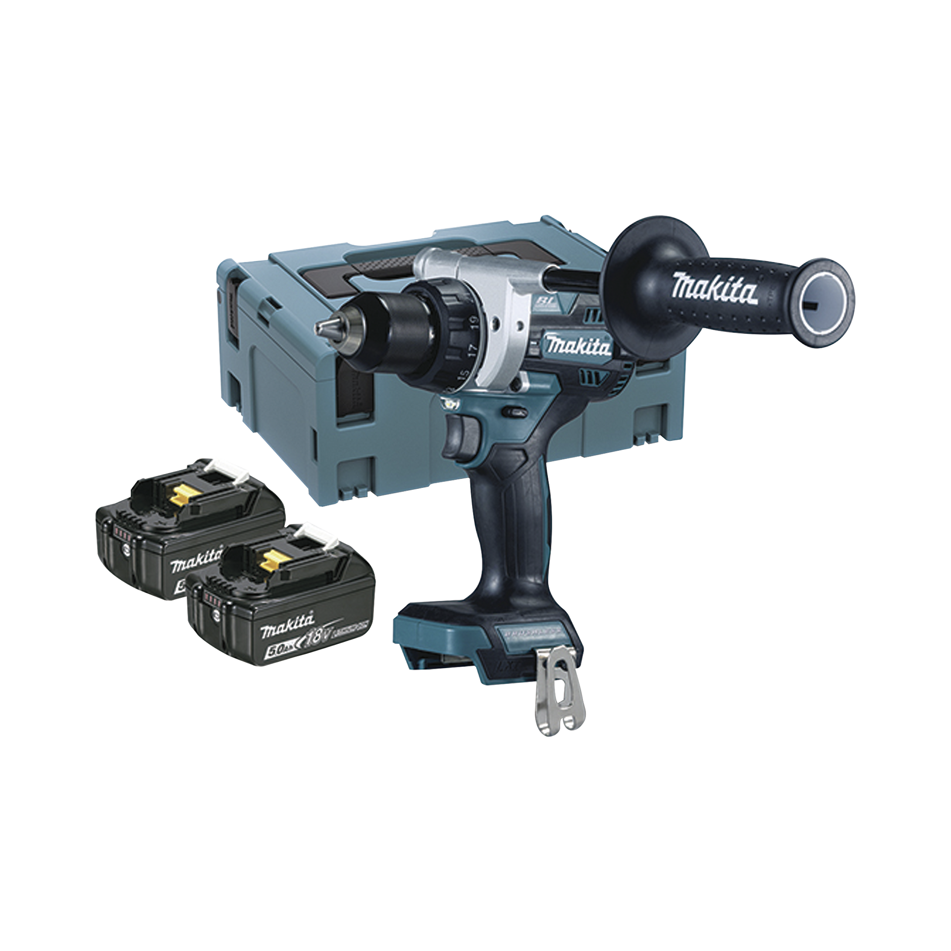 Taladro Atornillador BL 18 V 5 Ah LXT 130 Nm 2 Velocidades (0-550 0-2100 rpm). Incluye 2 BaterÃ­as de 18 V, Cargador rÃ¡pido, 2 Puntas doble y MaletÃ­n Makpac.