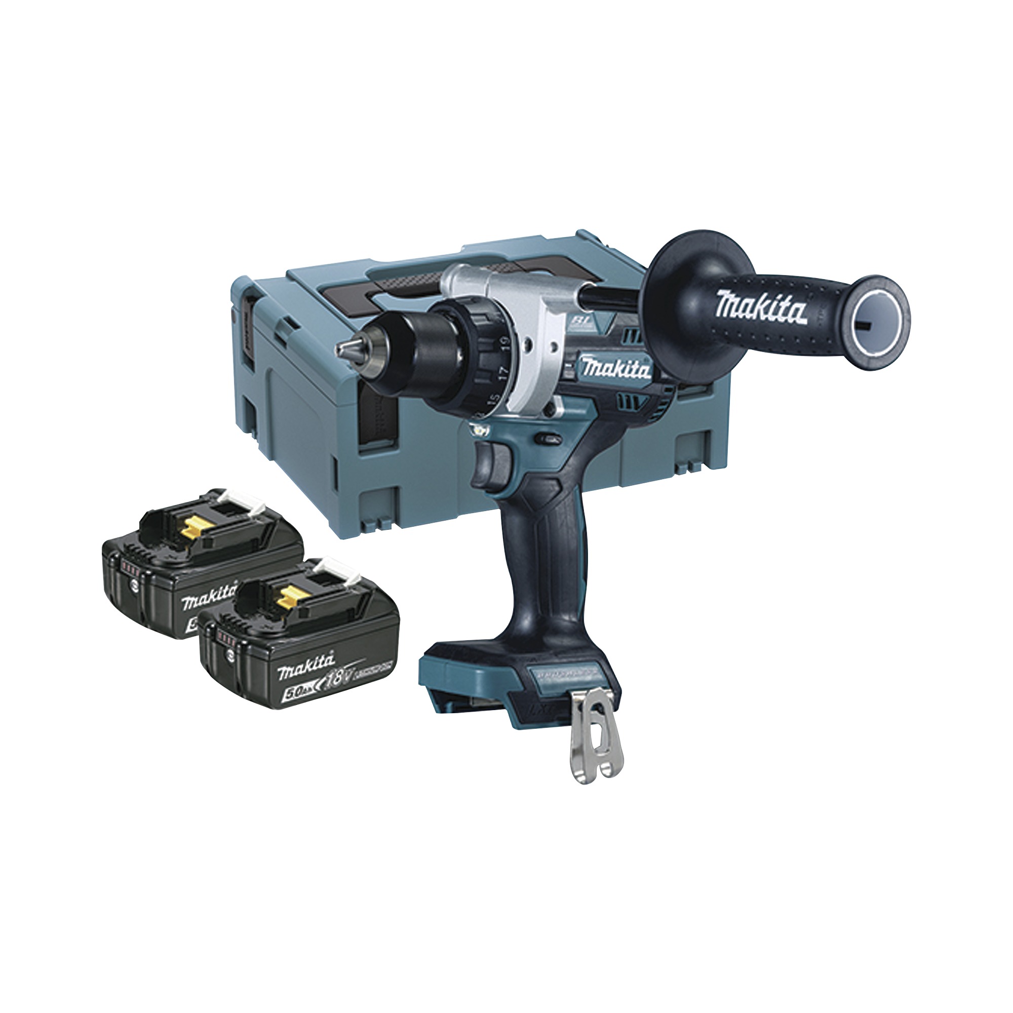 Taladro Atornillador BL 18 V 5 Ah LXT 130 Nm 2 Velocidades (0-550 0-2100 rpm). Incluye 2 BaterÃ­as de 18 V, Cargador rÃ¡pido, 2 Puntas doble y MaletÃ­n Makpac.