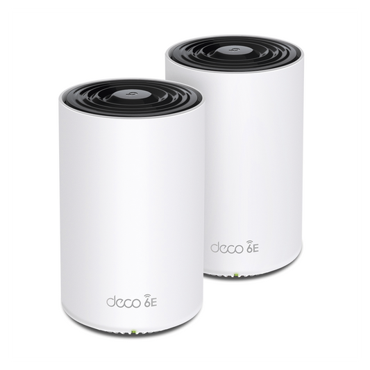 Kit 2 Routers InalÃ¡mbricos MESH Interior para Hogar / Doble Banda Wi-Fi 6E AX5400 Mbps / 3 Puerto Gigabit WAN/LAN / 4 Antenas Internas / AdministraciÃ³n Mediante la App Deco (iOS, Android) / ProtecciÃ³n HomeShield