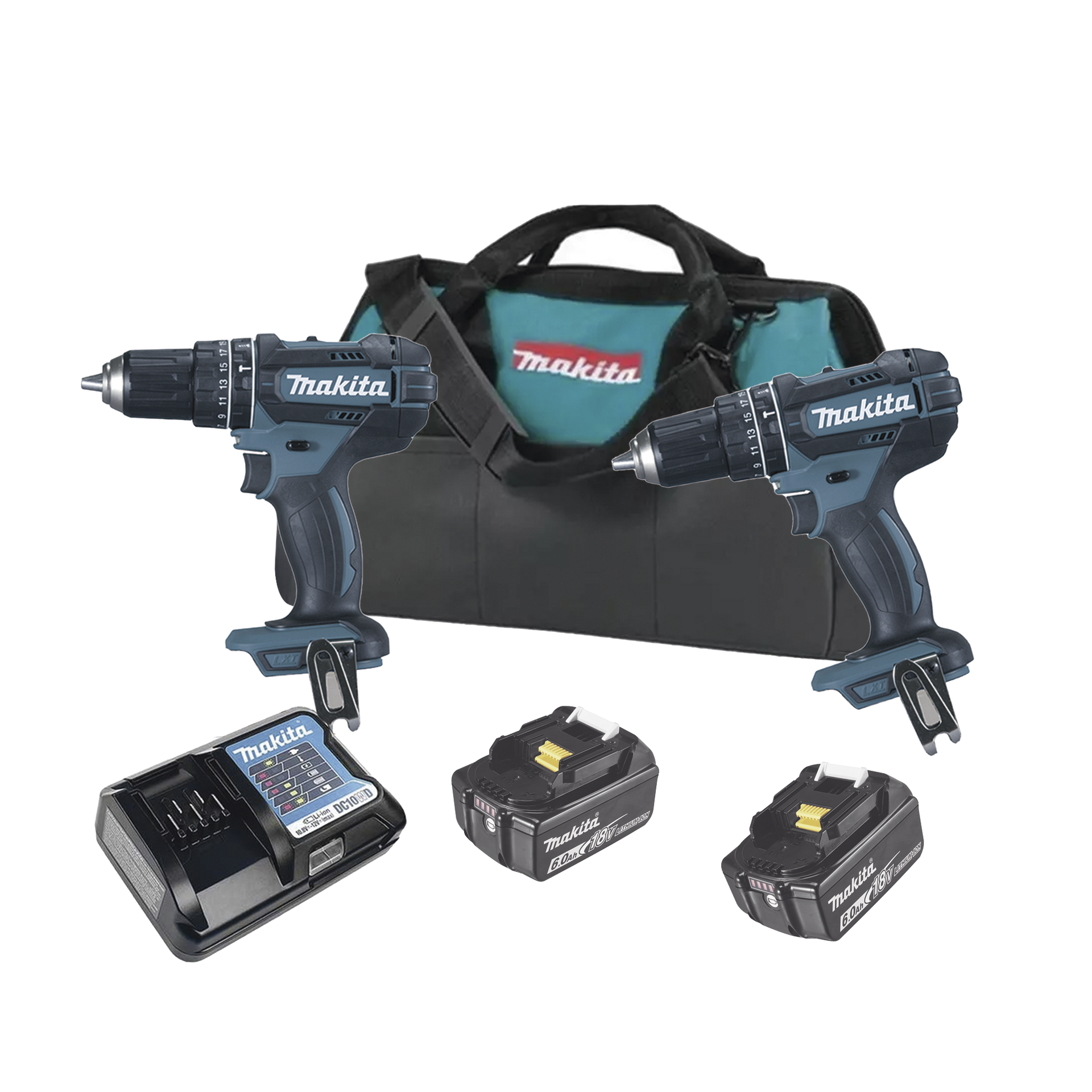 KIT (DHP482Z Rotom..+ DTW181Z Pistola Impacto)  2 BaterÃ­as de 3 AH y Cargador Estuche de Lona18V
