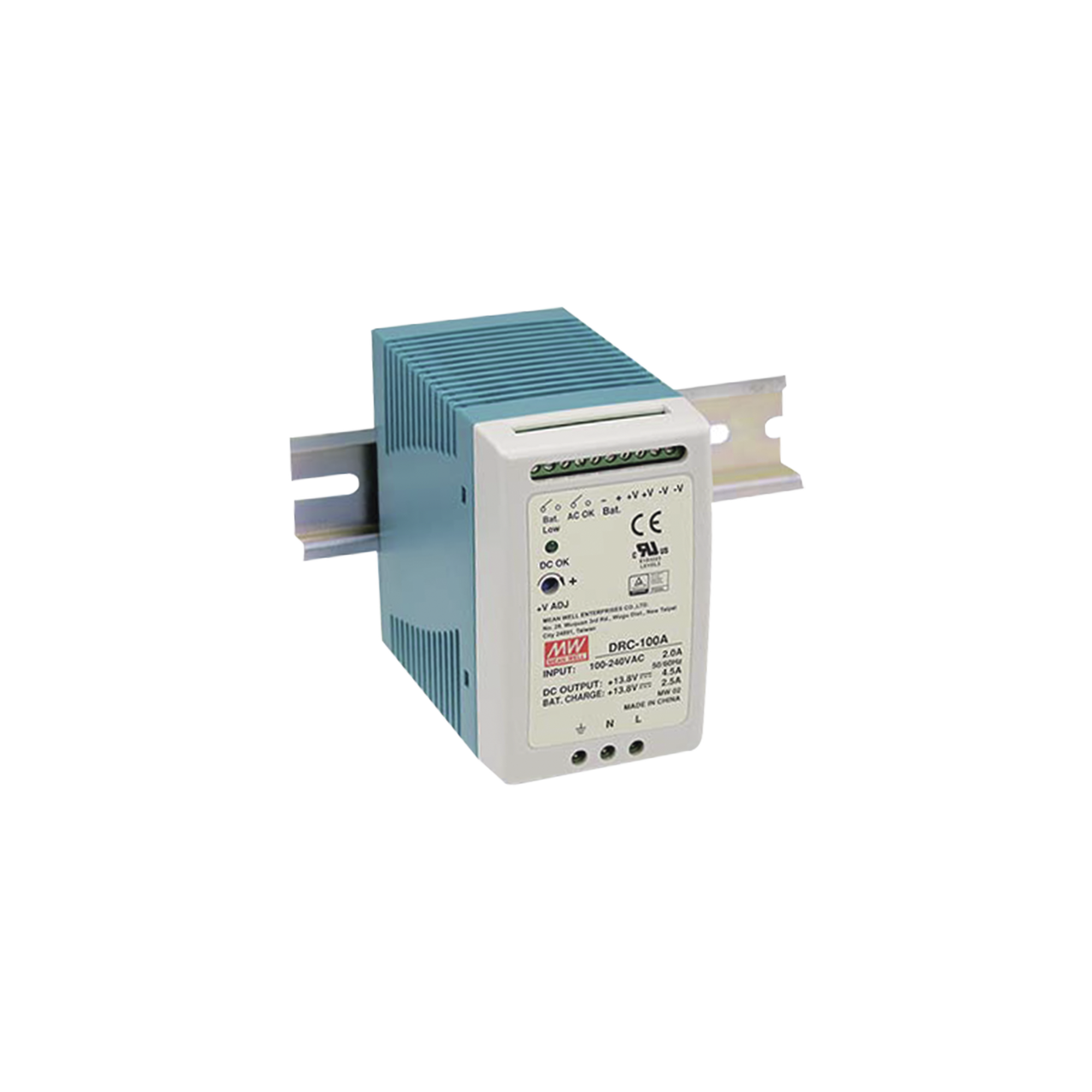 Fuente de poder Riel Din 12V, 100W con Cargador de BaterÃ­a