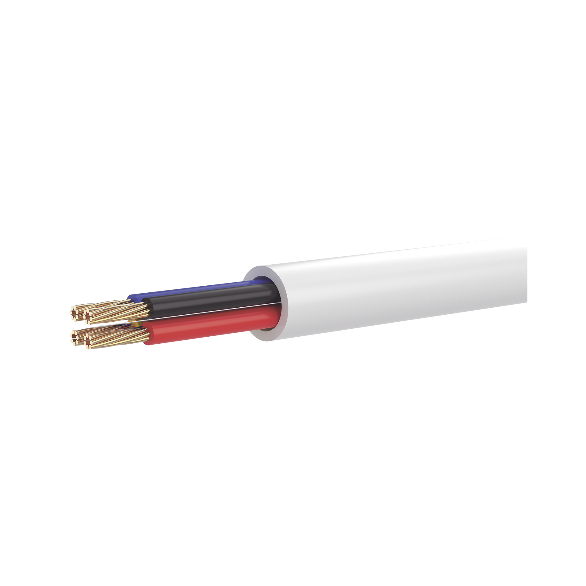 Bobina de 100 Metros de Cable Multifilar / CCA / 4 x 22 AWG / Color Blanco / PVC / CCAM / Uso en Interior / Aplicaciones en Alarmas - AutomatizaciÃ³n