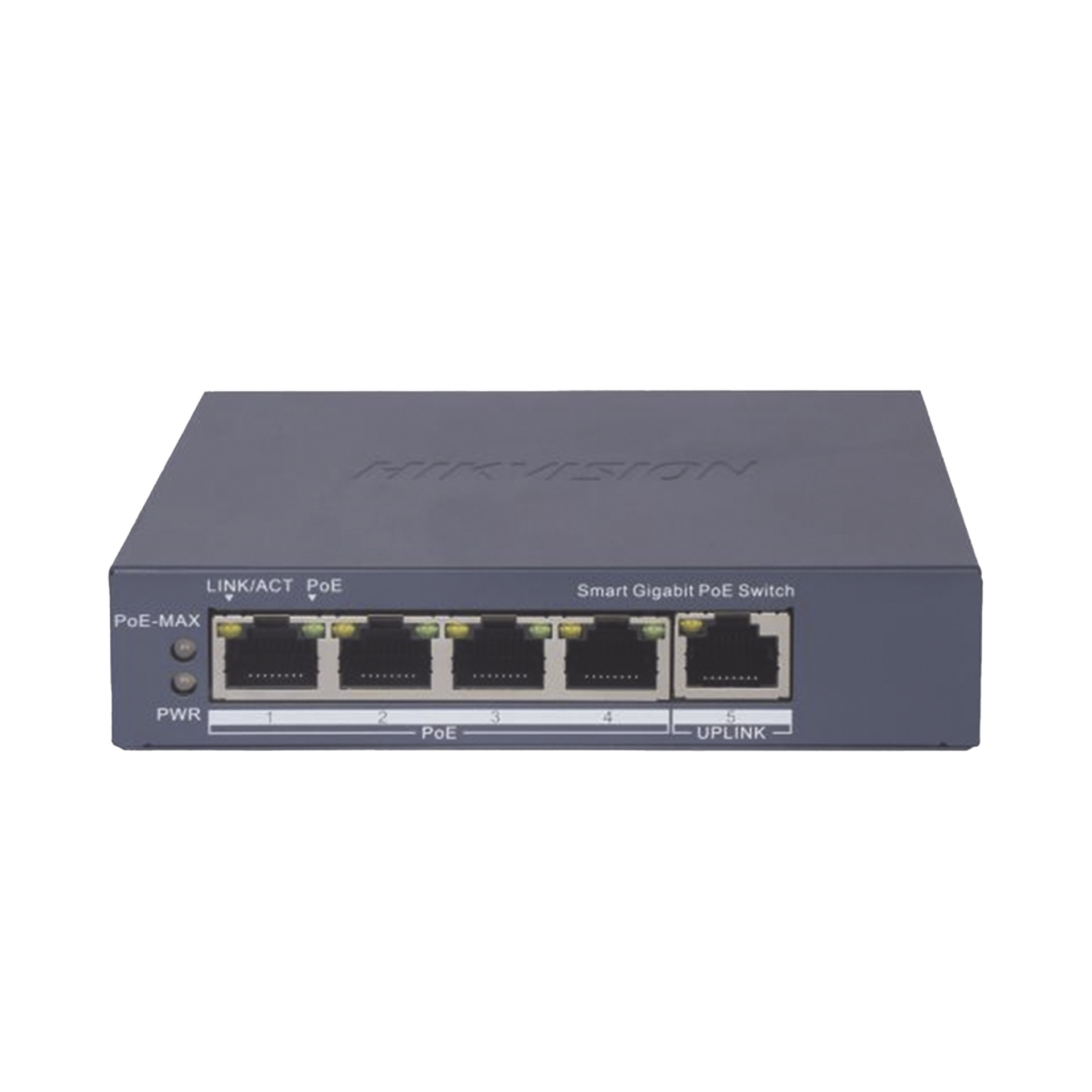 Switch Gigabit PoE+ / Administrable / 4 Puertos 1000 Mbps PoE+ / 1 Puerto 1000 Mbps Uplink / ConfiguraciÃ³n Nube Hik-PartnerPro / Modo Extendido hasta 300 Metros / 60 Watts