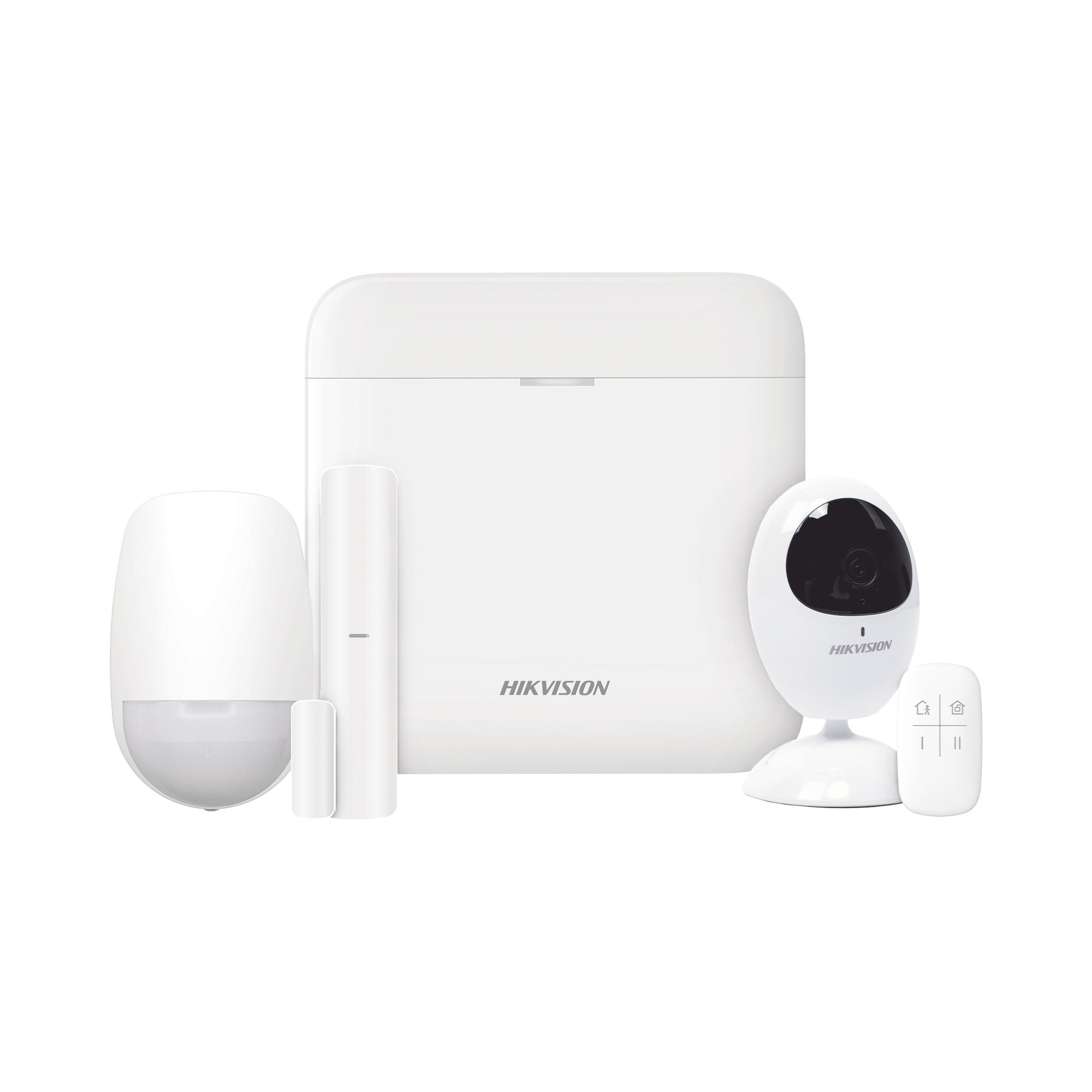 (AX PRO) KIT de Alarma AX PRO con GSM (3G/4G) / Incluye: 1 Hub con bateria de respaldo / 1 Sensor PIR / 1 Contacto MagnÃ©tico / 1 Control Remoto / 1 CÃ¡mara IP / Wi-Fi / Compatible con Hik-Connect P2P / DS-2CV2U21FD-IW