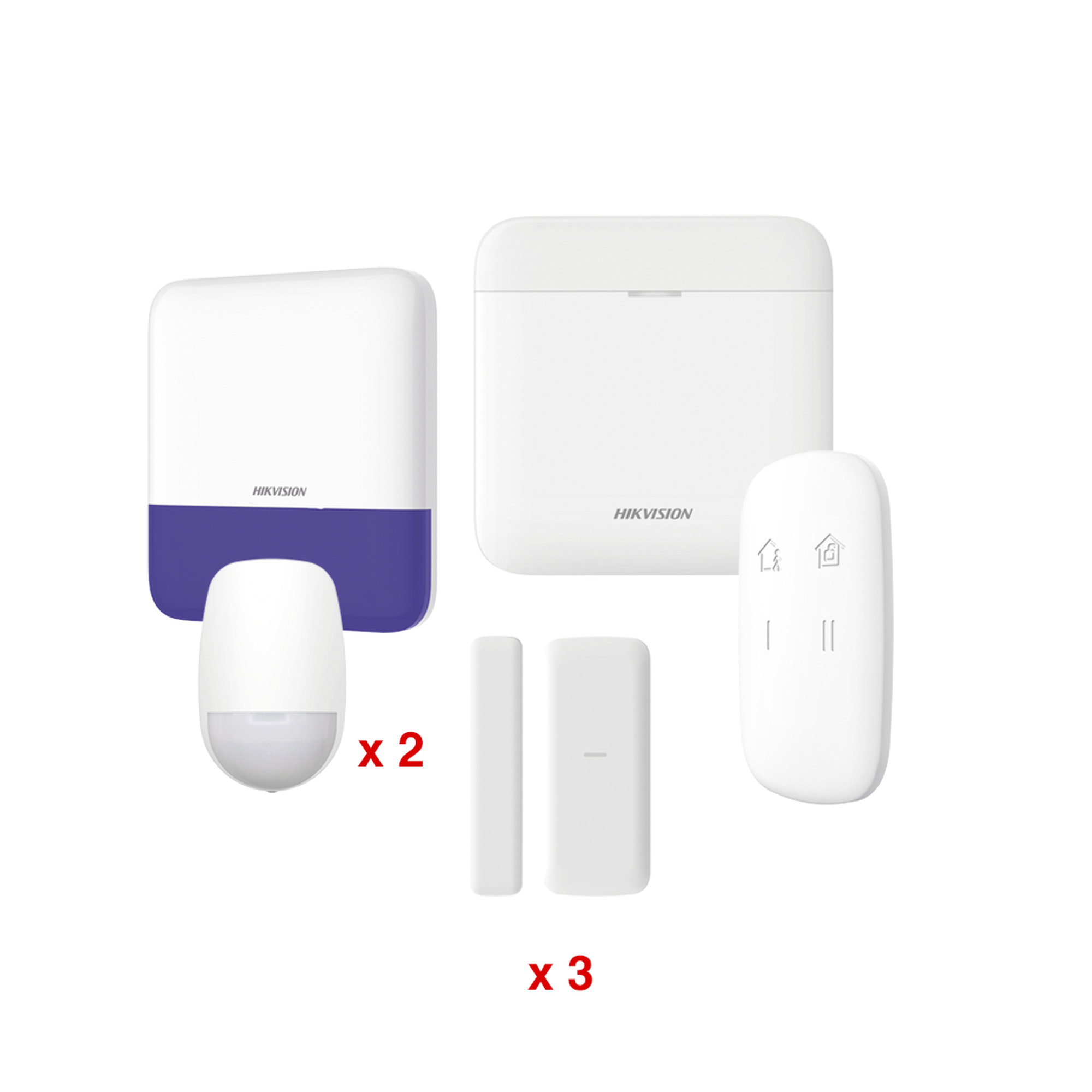 (AX PRO) KIT de Alarma AX PRO / Incluye: 1 Hub con baterÃ­a de respaldo / 2 Sensores PIR / 3 Contactos MagnÃ©ticos mini / 1 Control Remoto / 1 Sirena Inalambrica Exterior  / WiFi / Compatible con Hik-Connect P2P