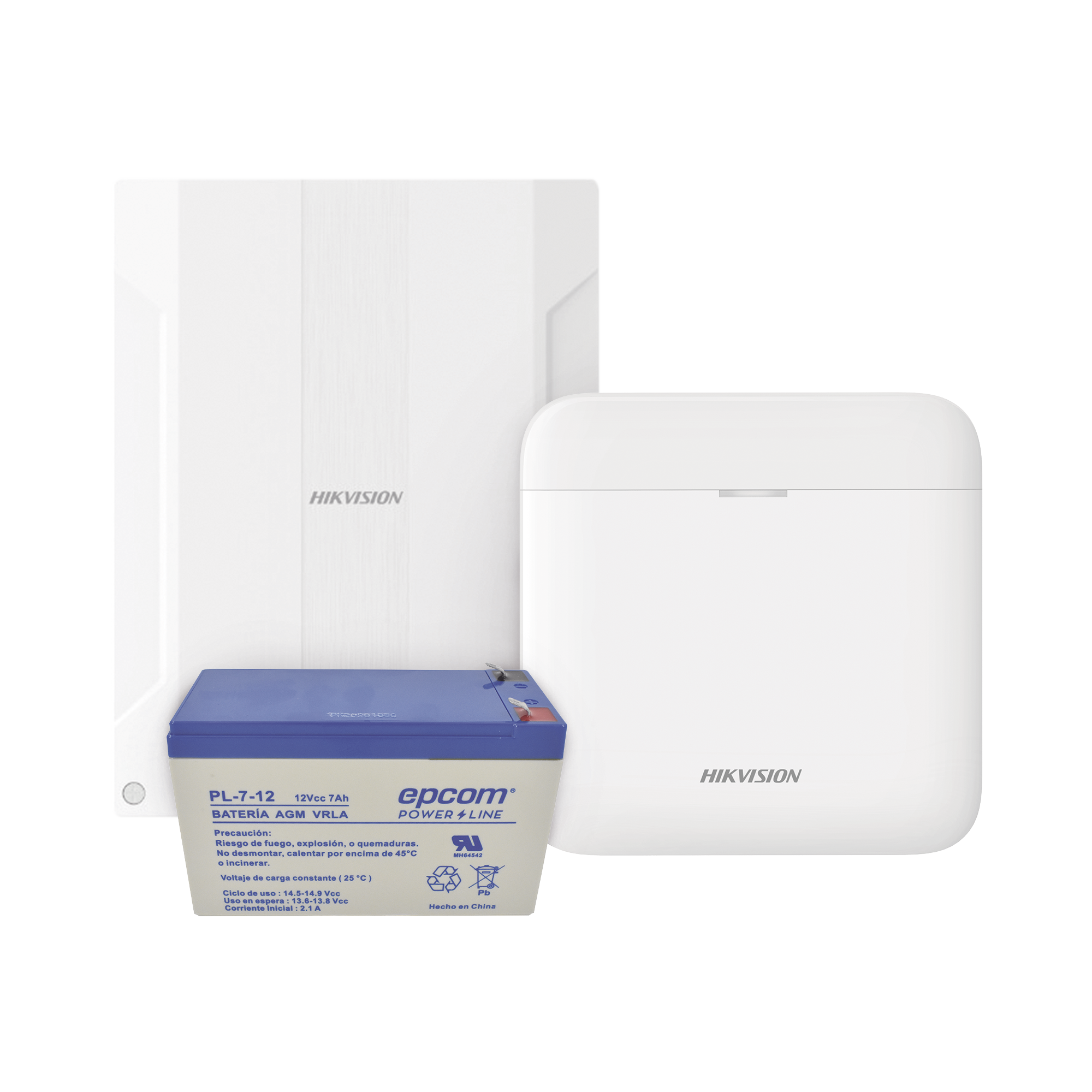 (AXPRO) KIT  de alarma AX PRO conversiÃ³n de zonas cableadas a inalÃ¡mbricas / Incluye: 1 Hub con BaterÃ­a de respaldo/ 1 Expansor de 16 zonas cableadas / 1 BaterÃ­a de respaldo 12Vcc a 7 Amp/ Compatible con Hik-Connect P2P