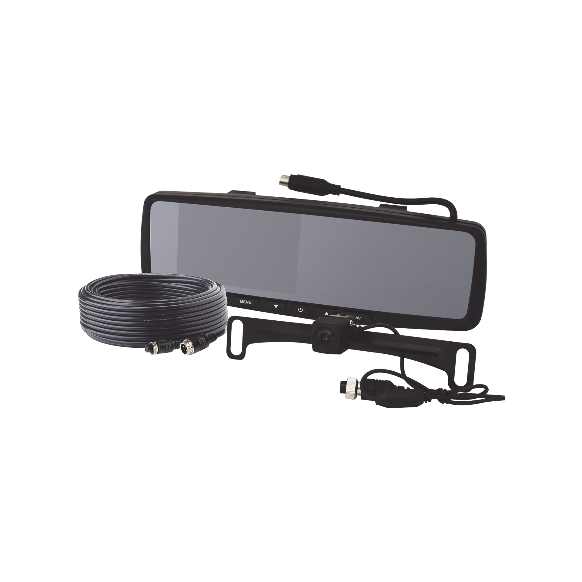 Sistema alÃ¡mbrico de reversa con cÃ¡mara y monitor de 4.3 pulgadas, Incluye cÃ¡mara para placa de  170Â°