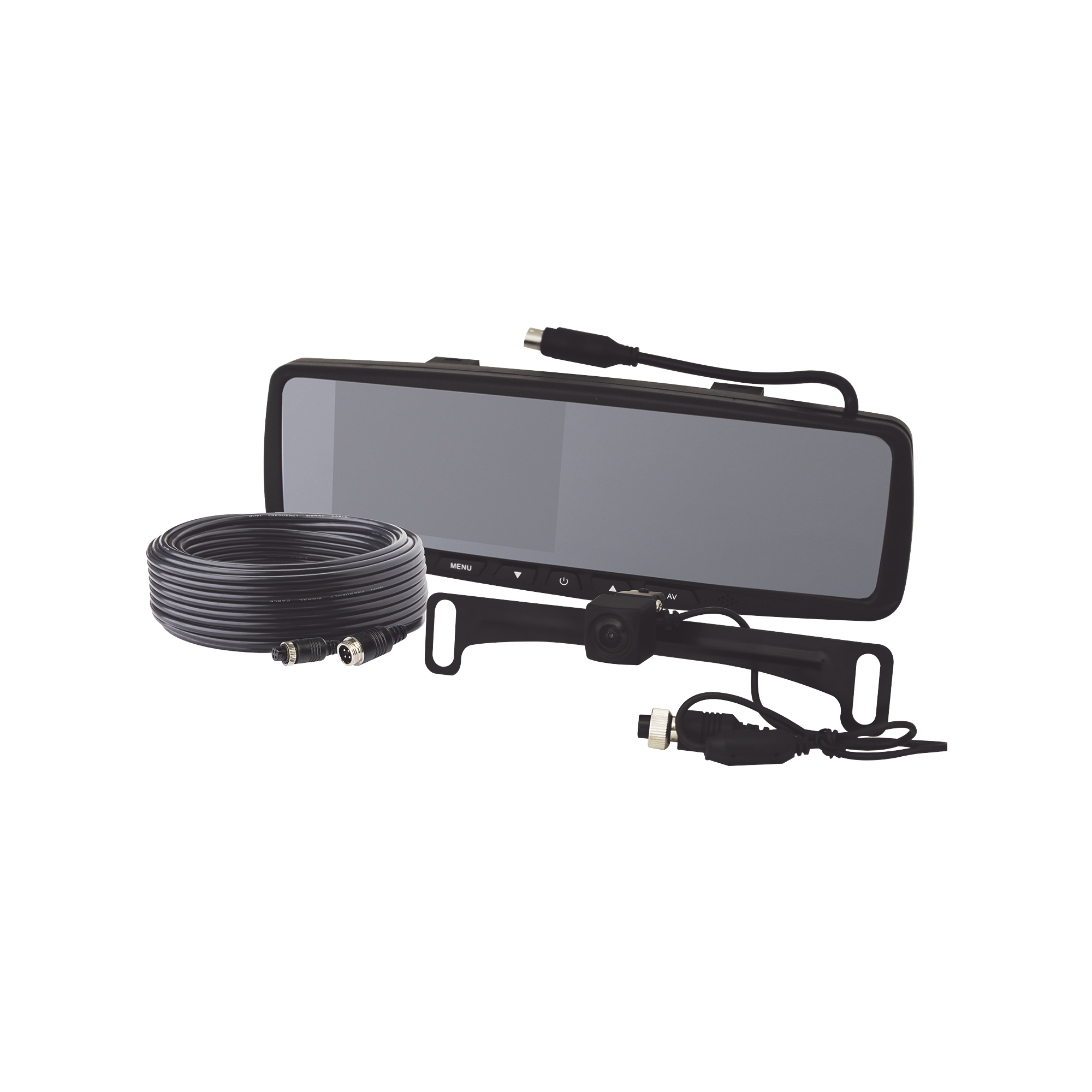 Sistema alÃ¡mbrico de reversa con cÃ¡mara y monitor de 4.3 pulgadas, Incluye cÃ¡mara para placa de  170Â°