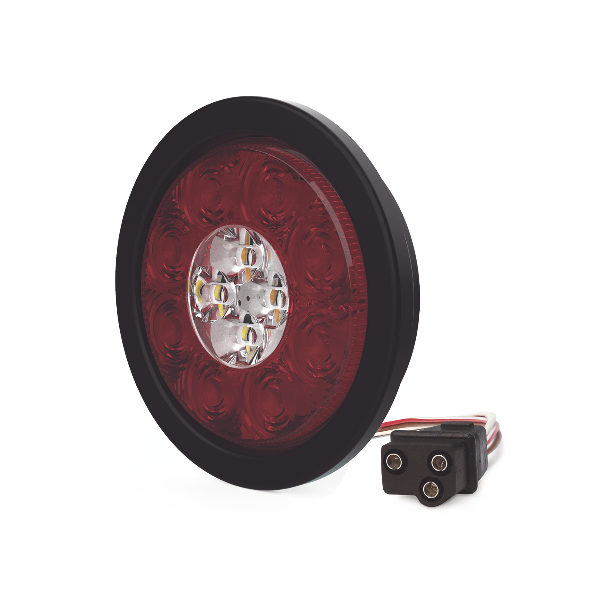 PlafÃ³n Circular de 5.4" Para Camiones de Transporte, 16 LED Ultra Brillantes, Color Rojo/Claro/Ambar