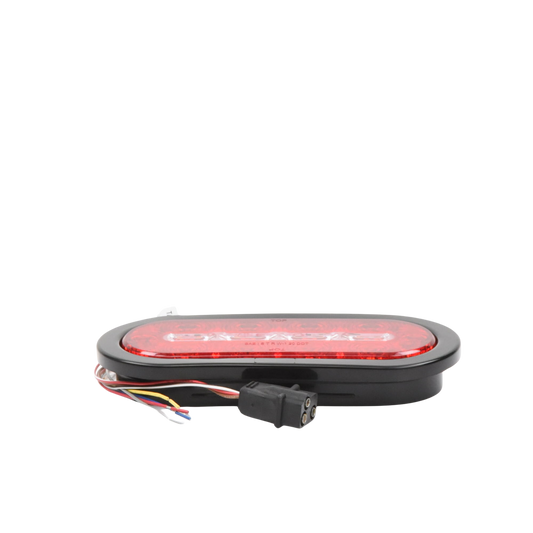 PlafÃ³n Ovalado de 7.5" Para Camiones de Transporte, 18 LED Ultra Brillantes, Color Rojo/Claro/Ambar