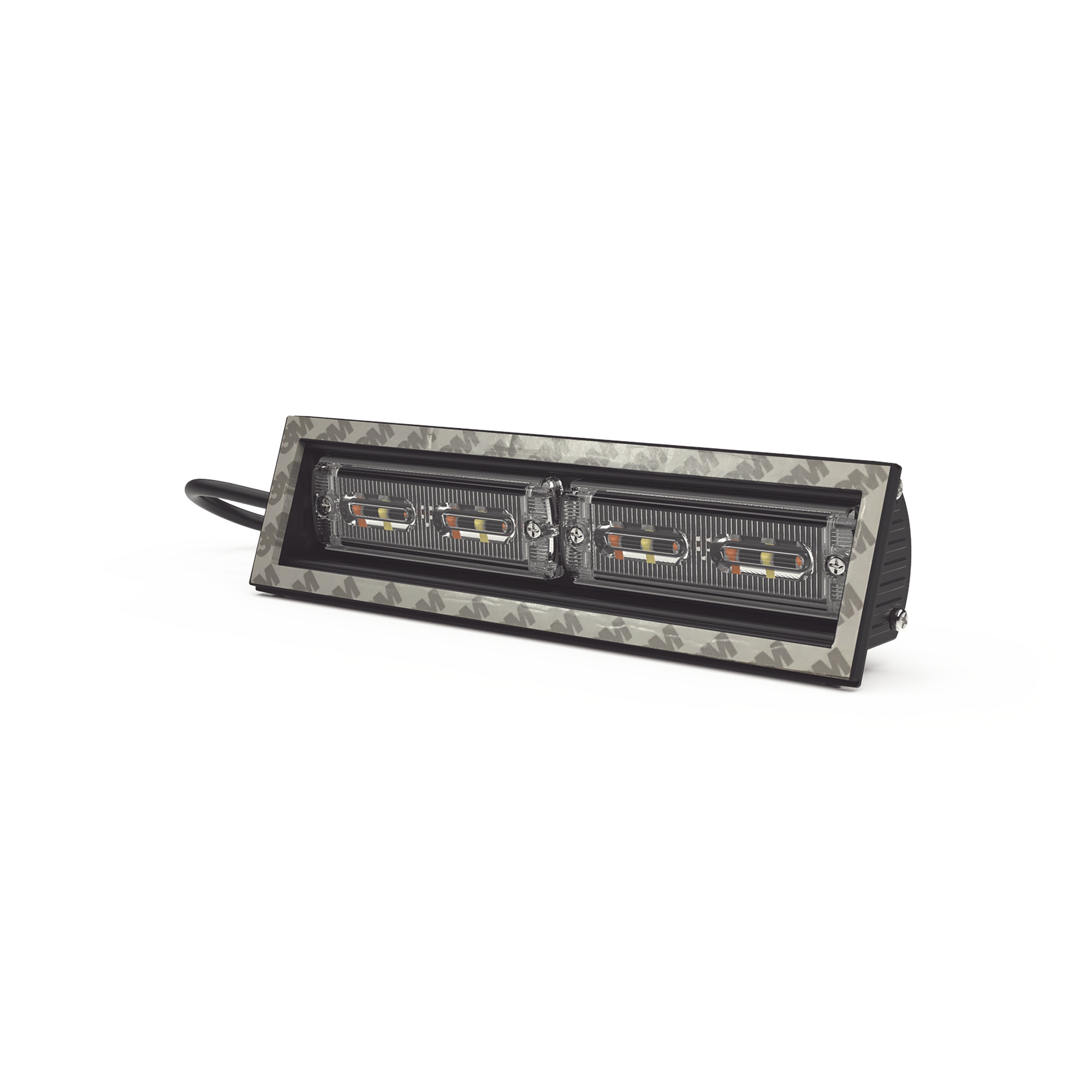 Luz direccional cubierta de ventana, 12-24 Vcc, 2 cabezales dual color, Rojo/Claro/Azul/Claro