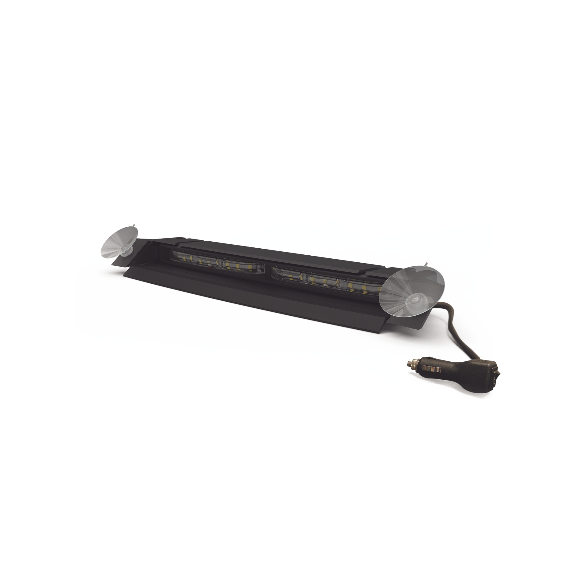 Luz de Visera, 12-24 Vcc con enchufe vehicular, doble cabezal, dual color, rojo/claro