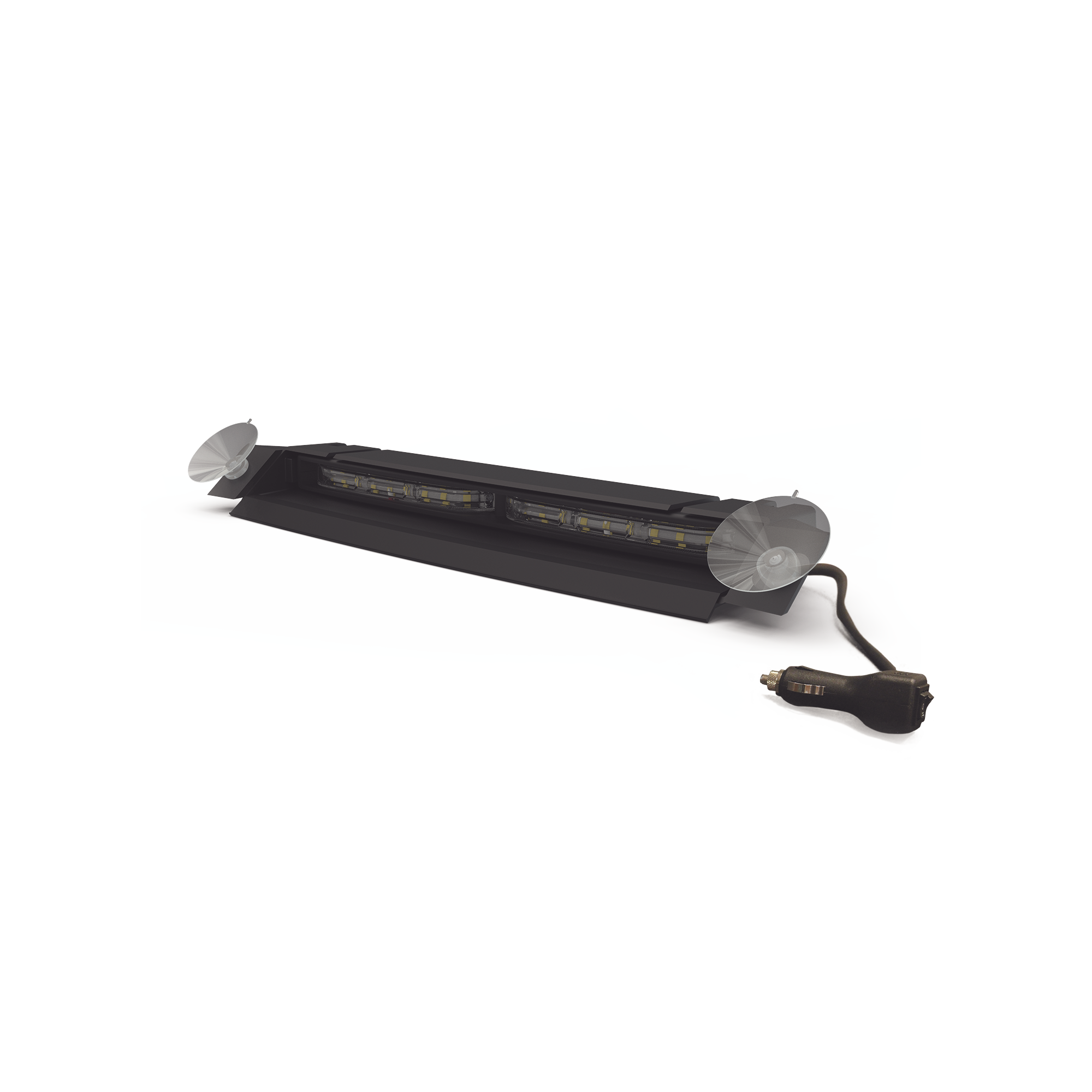 Luz de Visera, 12-24 Vcc con enchufe vehicular, doble cabezal, dual color, rojo/claro