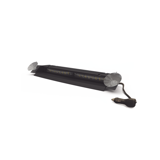 Luz de Visera, 12-24 Vcc con enchufe vehicular, doble cabezal, dual color, rojo/claro