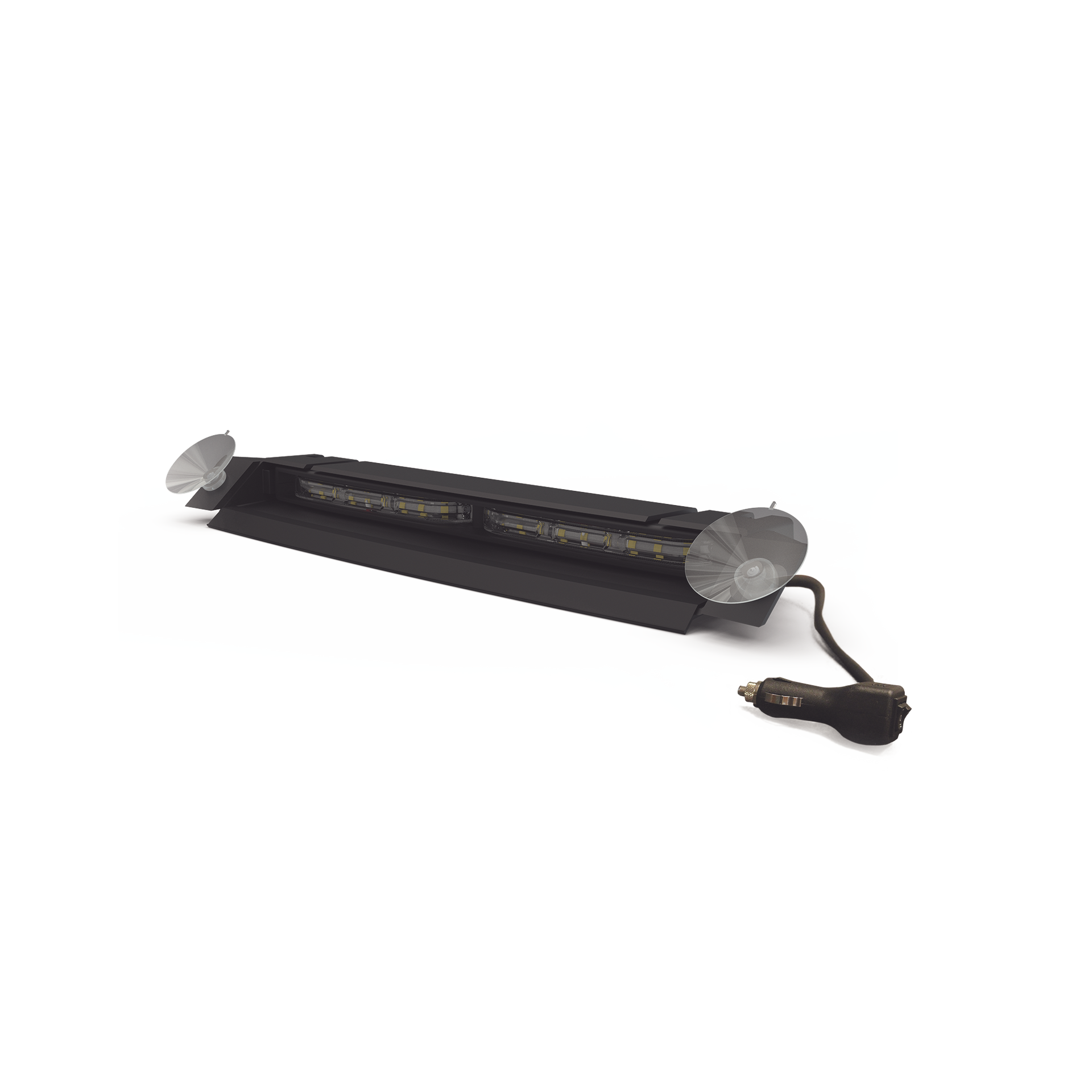 Luz de Visera, 12-24 Vcc con enchufe vehicular, doble cabezal, dual color, rojo/blanco/azul/claro