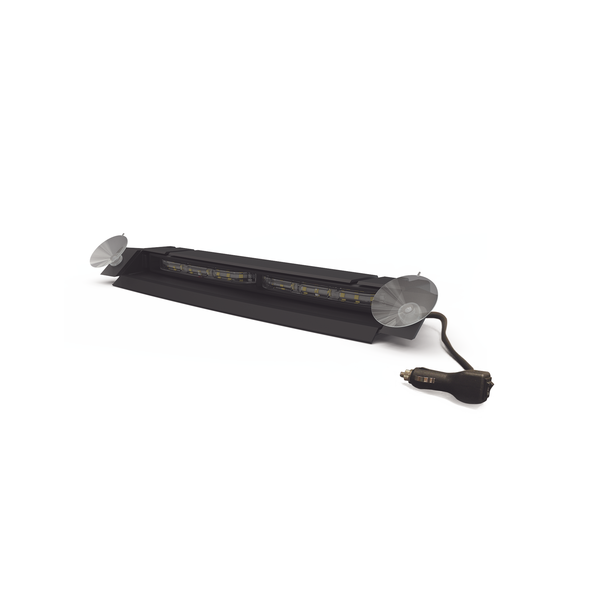 Luz de Visera, 12-24 Vcc con enchufe vehicular, doble cabezal, dual color, rojo/blanco/azul/claro