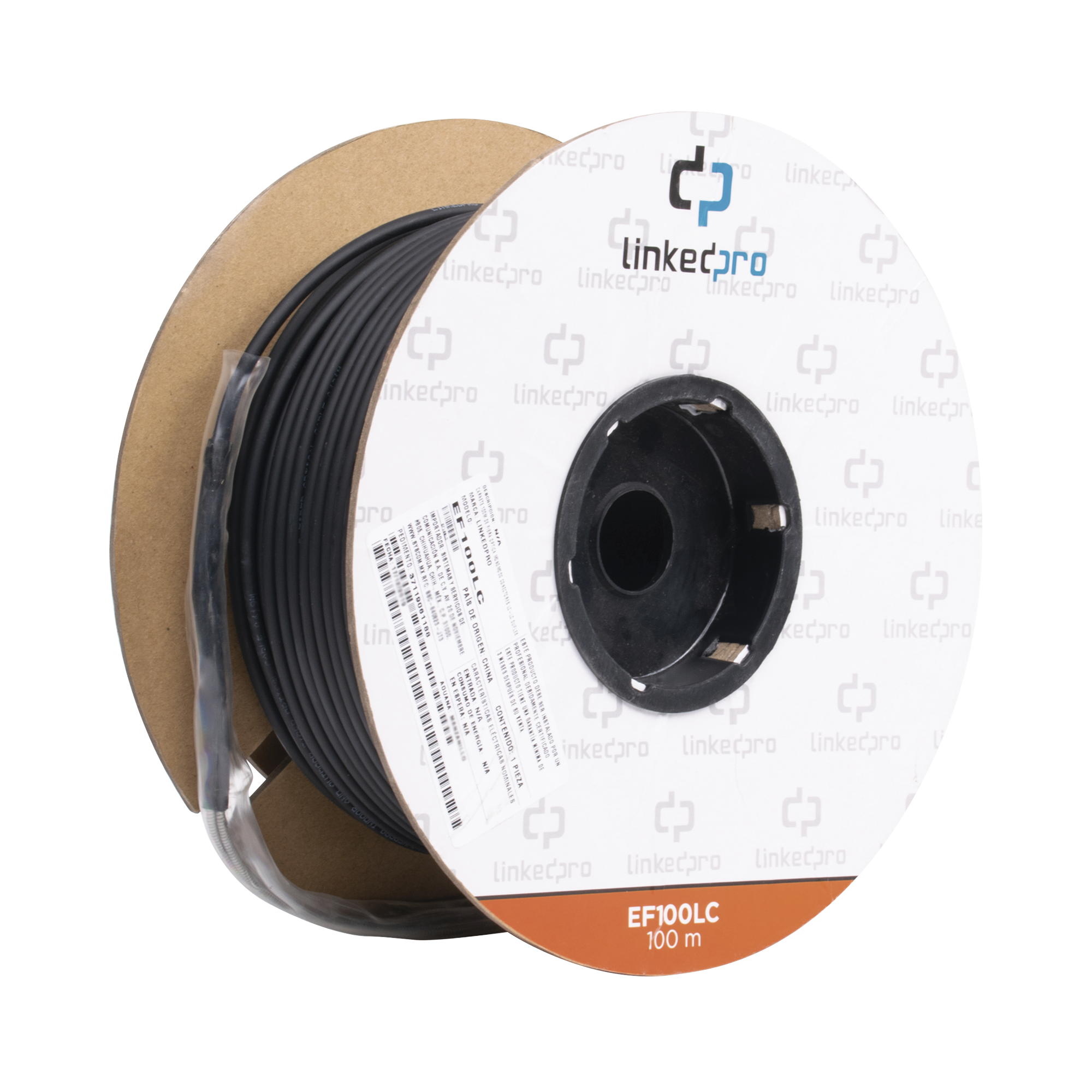 Carrete de Fibra Ãptica Monomodo con Conectores LC-LC Duplex, Reforzada con Kevlar, de 100 metros, Para instalaciones subterrÃ¡neas por tuberÃ­a