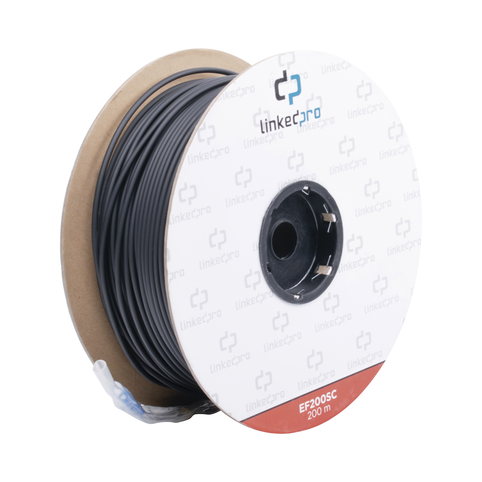 Carrete de Fibra Ãptica Monomodo con Conectores SC-SC Duplex, Reforzada con Kevlar, de 200 metros, Para instalaciones subterrÃ¡neas por tuberÃ­a