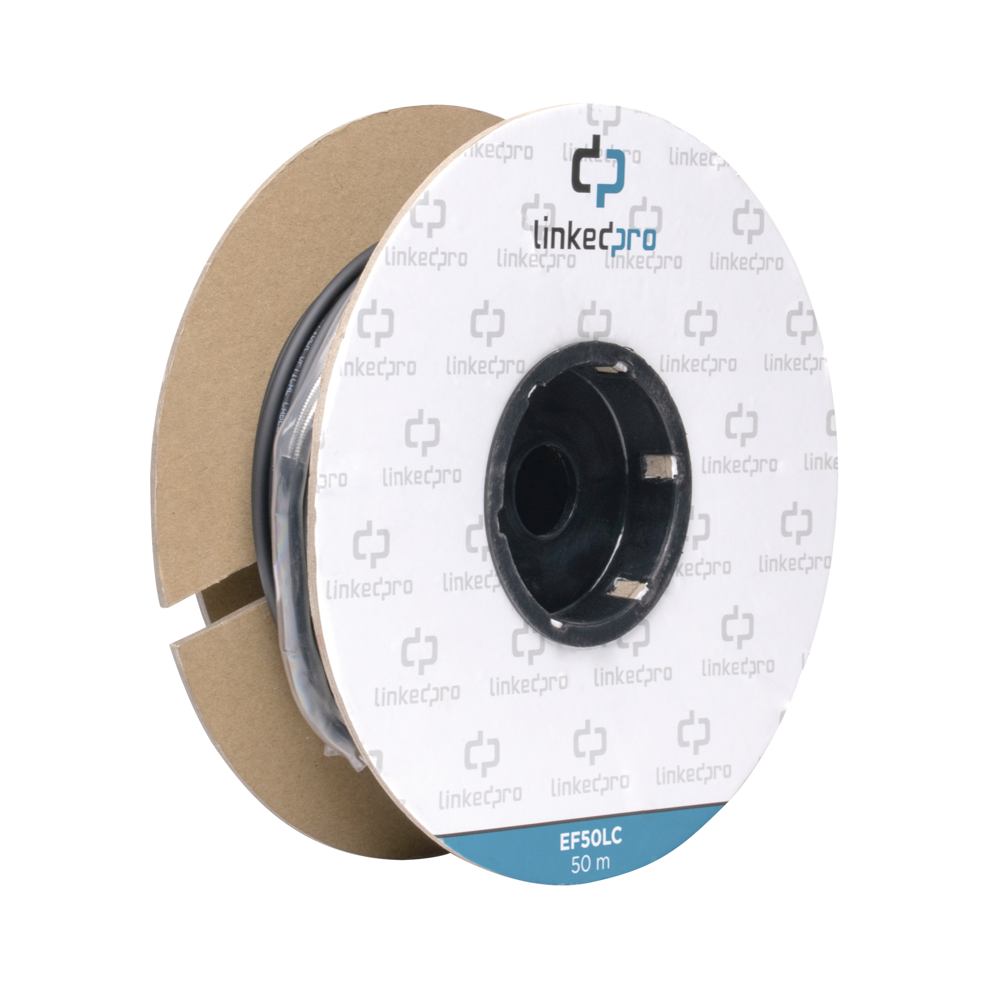 Carrete de Fibra Ãptica Monomodo con Conectores LC-LC Duplex, Reforzada con Kevlar, de 50 metros, Para instalaciones subterrÃ¡neas por tuberÃ­a