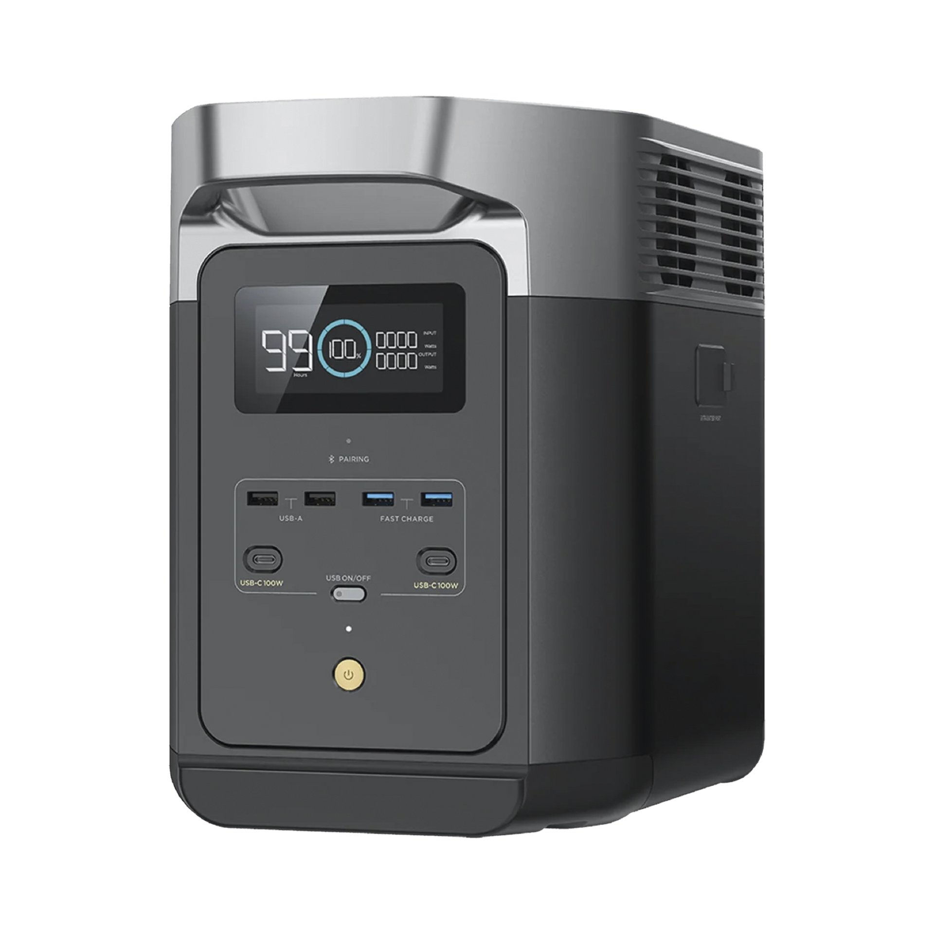 EcoFlow DELTA 2 MAX | EstaciÃ³n de EnergÃ­a PortÃ¡til 2048Wh Litio LFP / 6 AC 2400 W (Max. 3400W) / 2 USB-C 100W / Capacidad para Aumentar Respaldo / Cargador de Coche 10A a 12.6V / Conectividad WiFi y Bluetooth (App) / Carga Solar 1000W