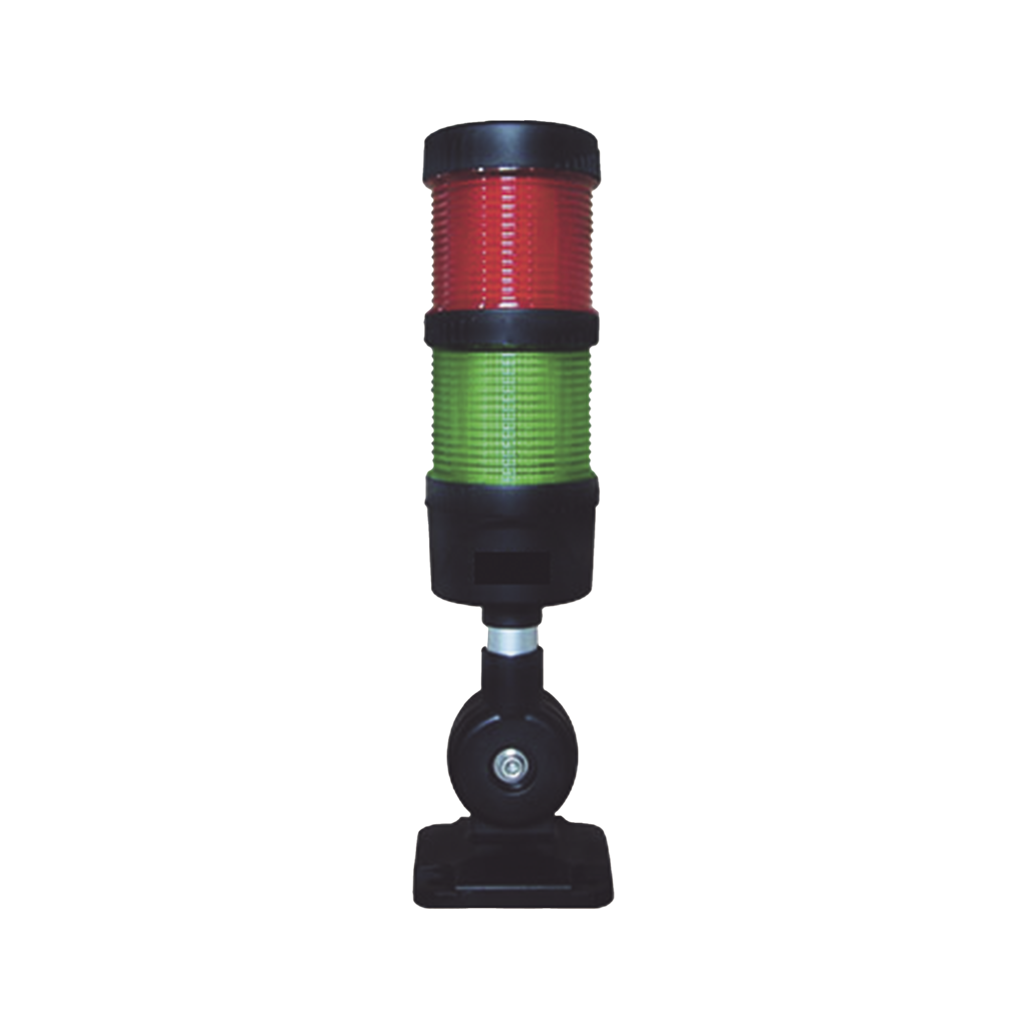 Torre LED Indicadora de estado de 2 niveles color Rojo y Verde, con Buzzer integrado a 85 dB,  a 110-240 VCA con Montaje incluido de 60 mm de diÃ¡metro