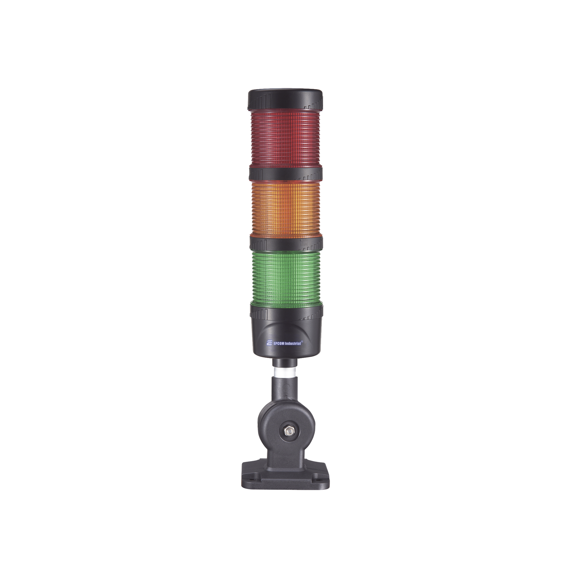Torre LED Indicadora de estado de 3 niveles color Rojo, Ãmbar y Verde, con Buzzer integrado a 85 dB,  a 110-240 VCA con Montaje incluido de 60 mm de diÃ¡metro