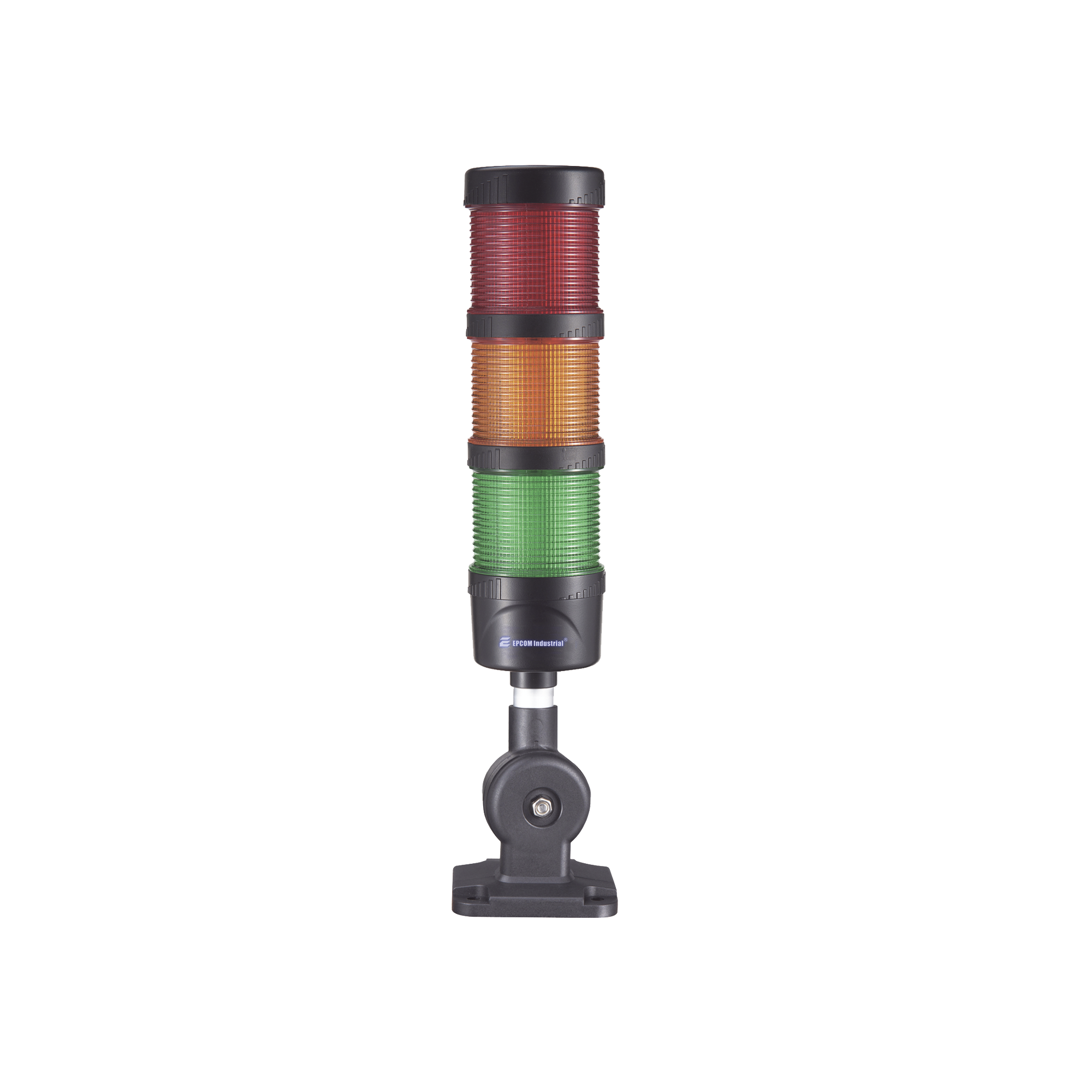 Torre LED Indicadora de estado de 3 niveles color Rojo, Ãmbar y Verde, con Buzzer integrado a 85 dB,  a 110-240 VCA con Montaje incluido de 60 mm de diÃ¡metro