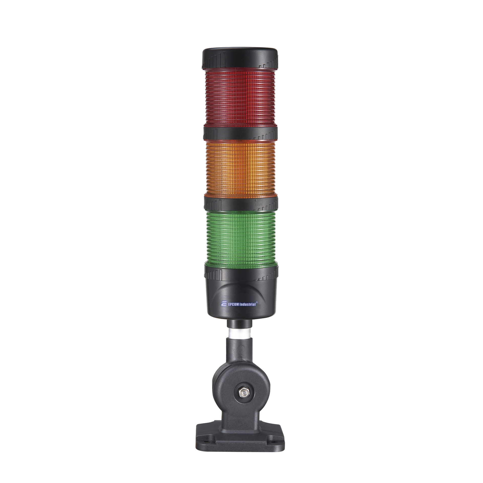 Torre LED Indicadora de estado de 3 niveles color Rojo, Ãmbar y Verde, con Buzzer integrado a 85 dB,  a 24 VCD con Montaje incluido de 60 mm de diÃ¡metro