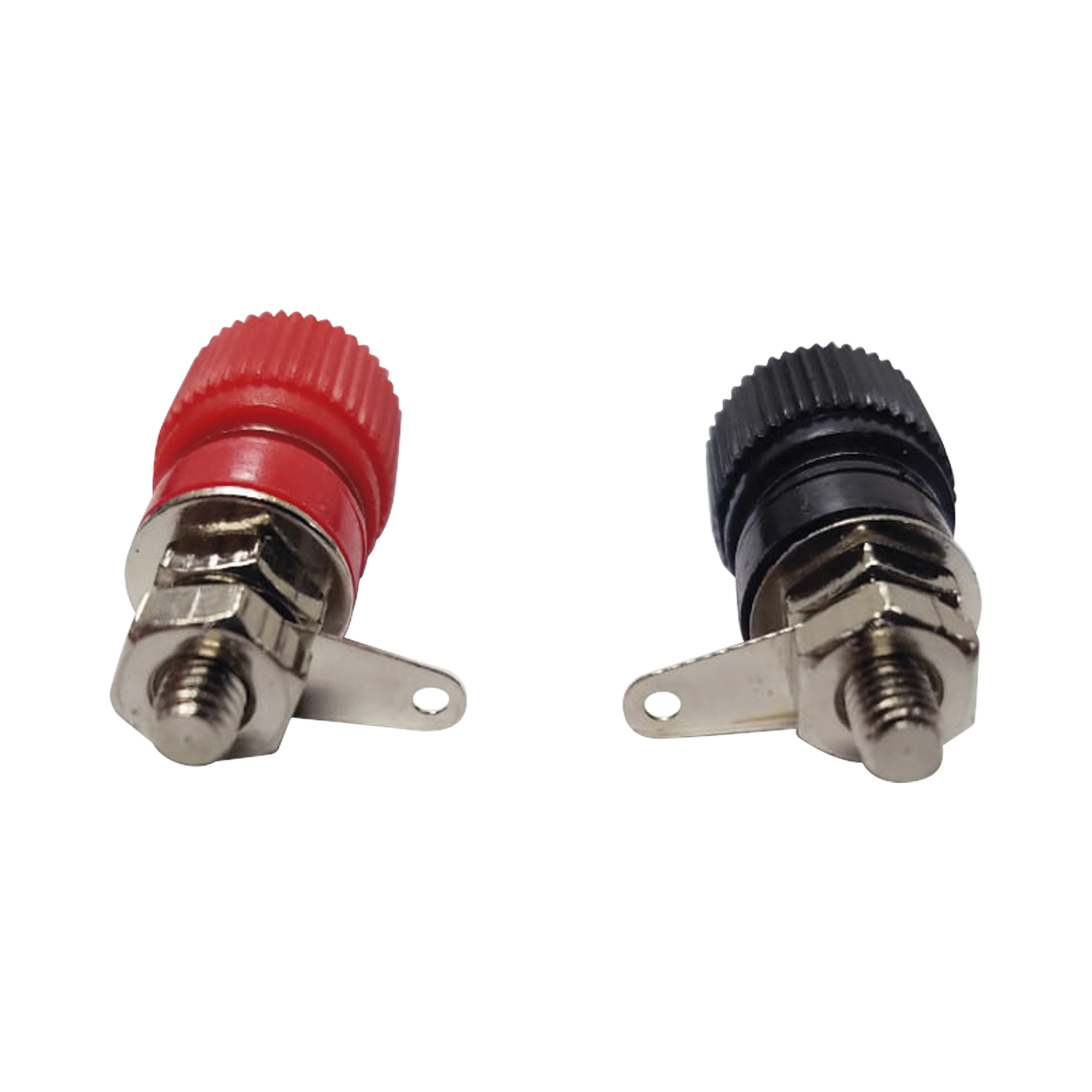 Par de Bornes Negro/Rojo Aislados para Chasis.