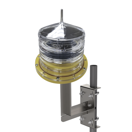 Estrobo led para ObstrucciÃ³n AutÃ³noma con Led Color Rojo con Panel Solar (Luz Fija o EstroboscÃ³pica configurable) / incluye montaje HLU3R2