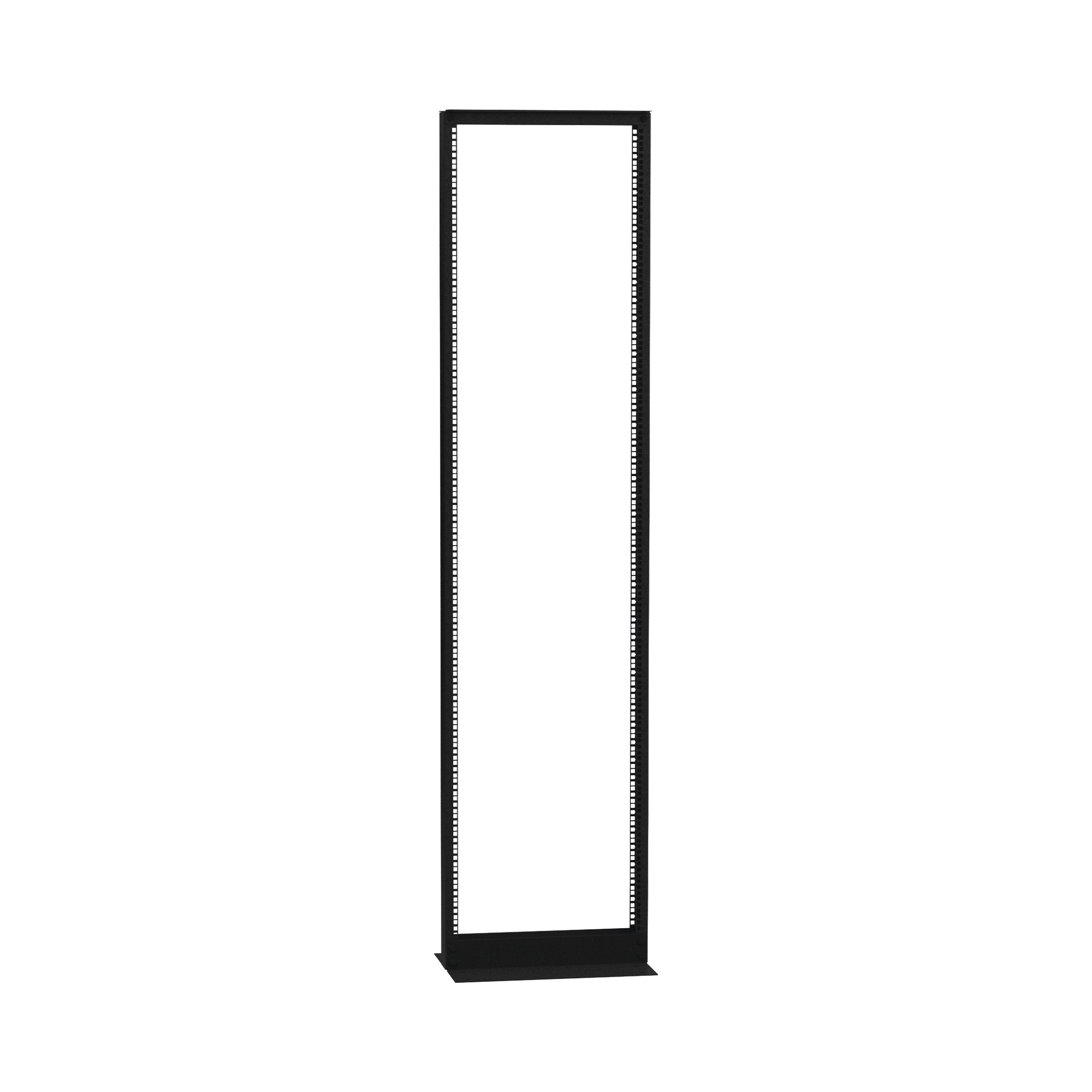 Rack de 2 Postes (Doble PerforaciÃ³n), EstÃ¡ndar 19", 45 Unidades, Fabricado en Acero, Base "L" para Anclar a Piso.