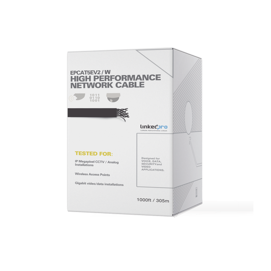 Bobina de 305 m (1000 ft) Cat5e, aleaciÃ³n de cobre y aluminio ( CCA ) color blanco, uso interior