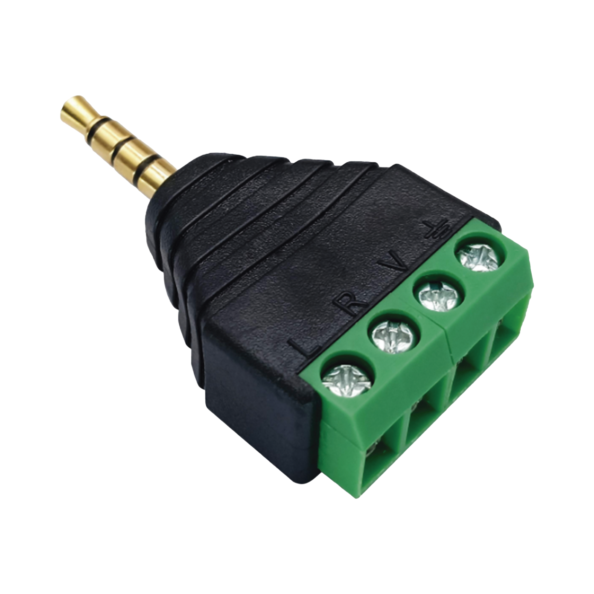 Conector de audio de 3.5mm macho a terminal de tornillo de 4 pines