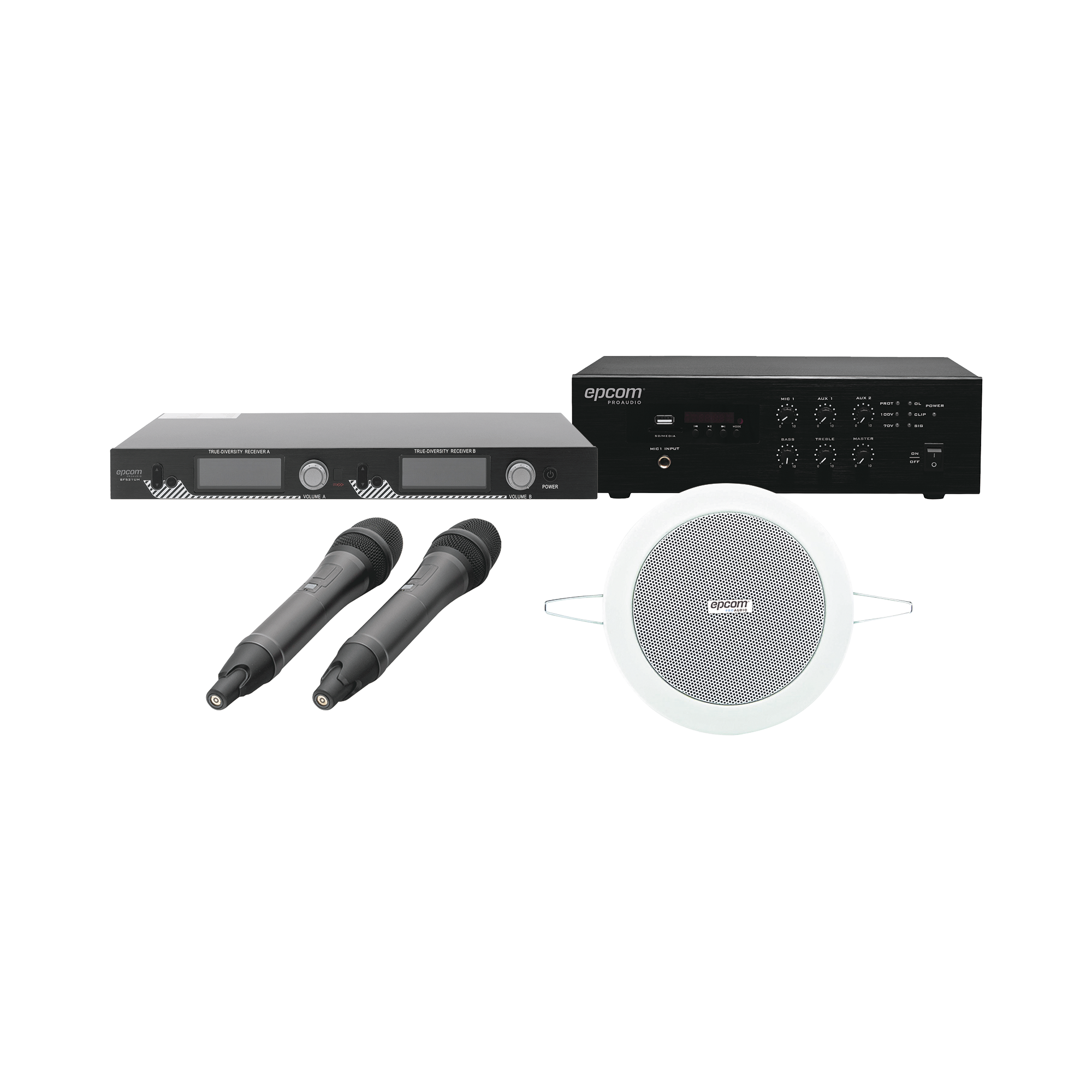 KIT IDEAL PARA SALAS DE CONFERENCIAS 1 SFB120 + 1 SF521UH + 4 SF104GD