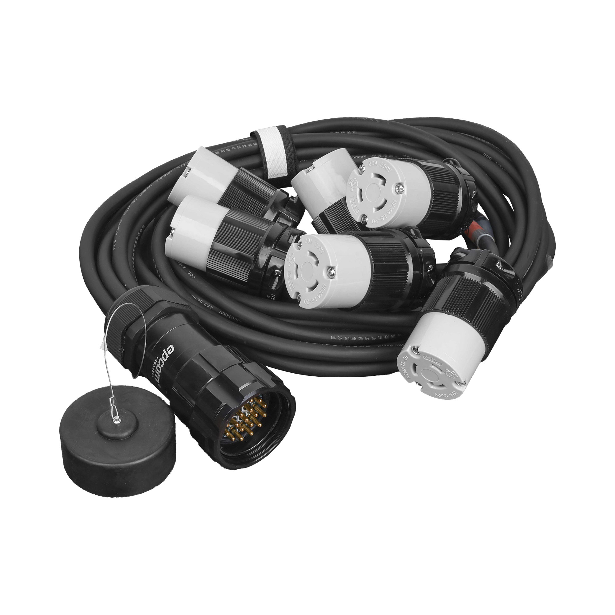 TOMACORRIENTE TIPO SOCAPEX CON DERIVACIÓN A 6 TOMAS TIPO NEMA L6